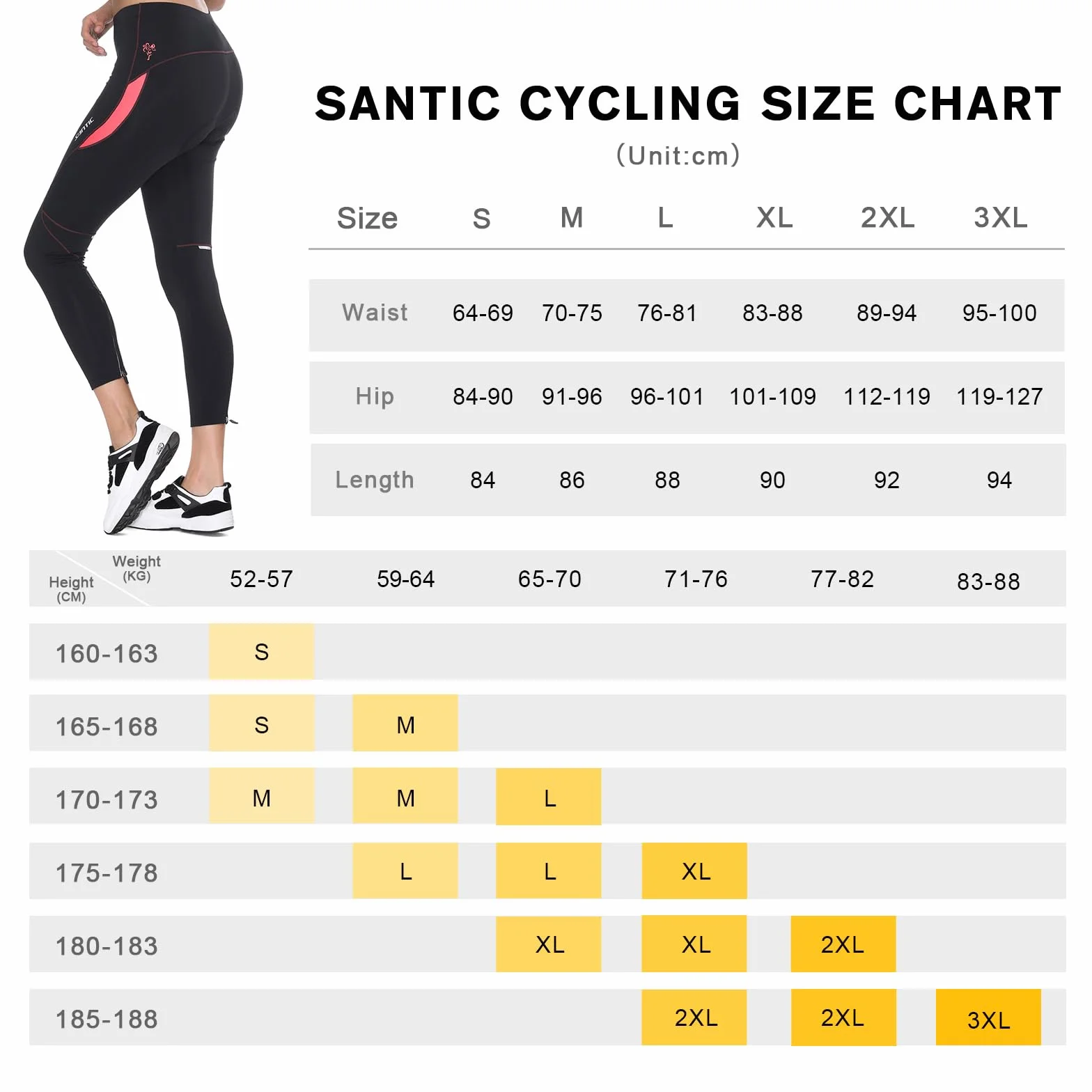 Santic Damskie Spodnie Rowerowe Długie Wyściełane Spodnie Rowerowe Kobiety Rajstopy Rowerowe