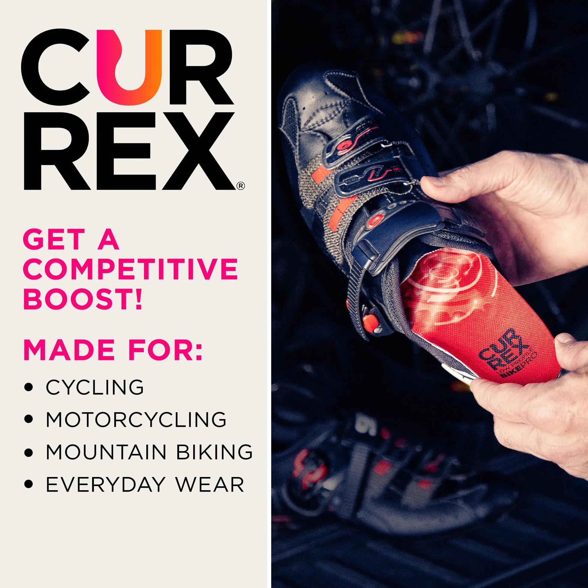 CURREX BikePro Sole - Twój nowy wymiar w rowerze. Dynamiczna wkładka do jazdy na rowerze, rowerze górskim lub jazdy na rowerze.