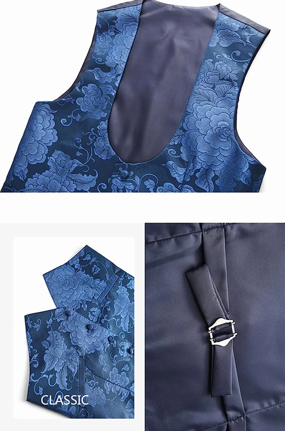 compulsoryking Męski garnitur slim fit 3-częściowy żakardowy garnitur smoking 1 guzik szal kołnierz ślubny formalny smoking codzienny garnitur biznesowy