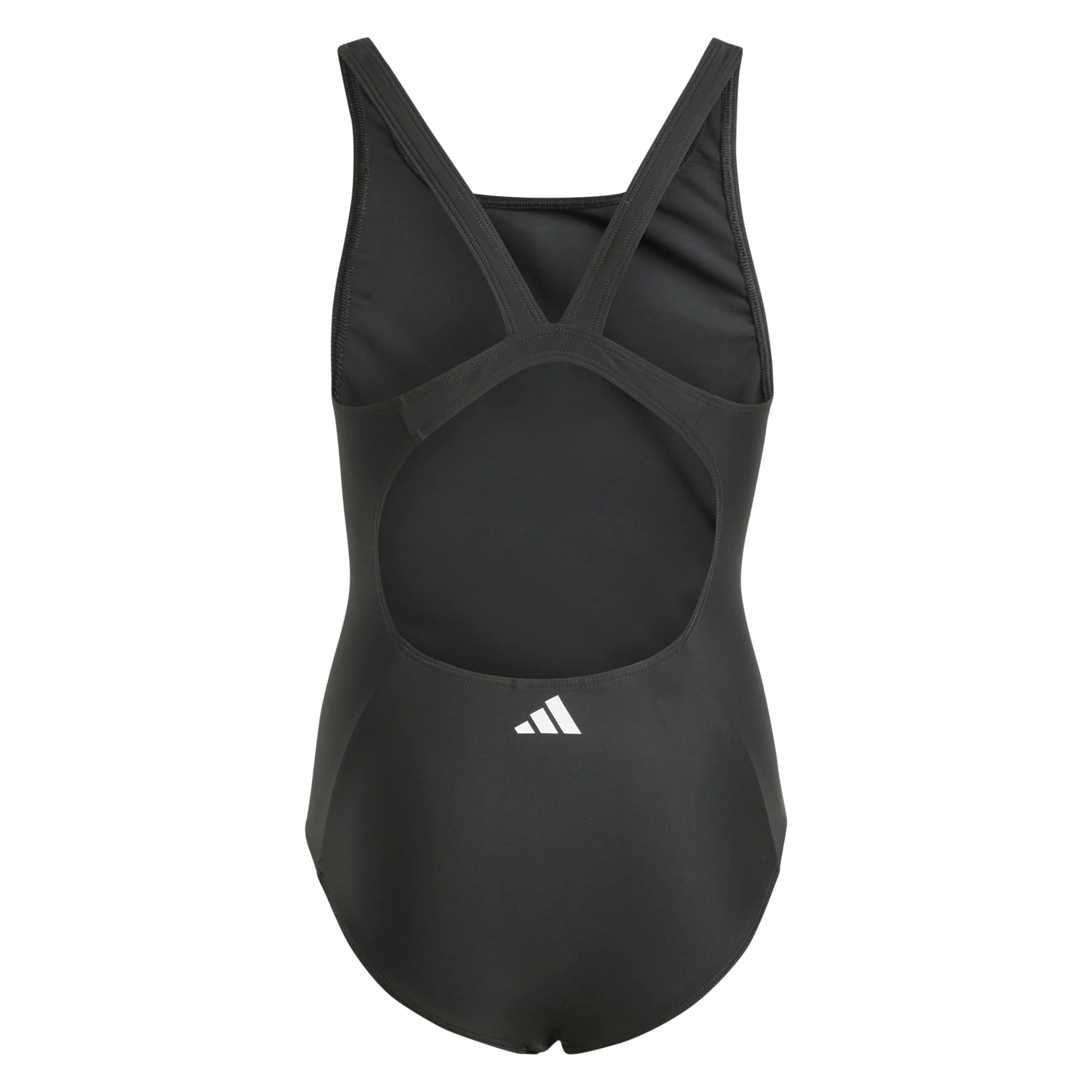 adidas Dziewczynki 3-Stripes Swimsuit Kids Swimwear, Black/White, 11-12 Years
