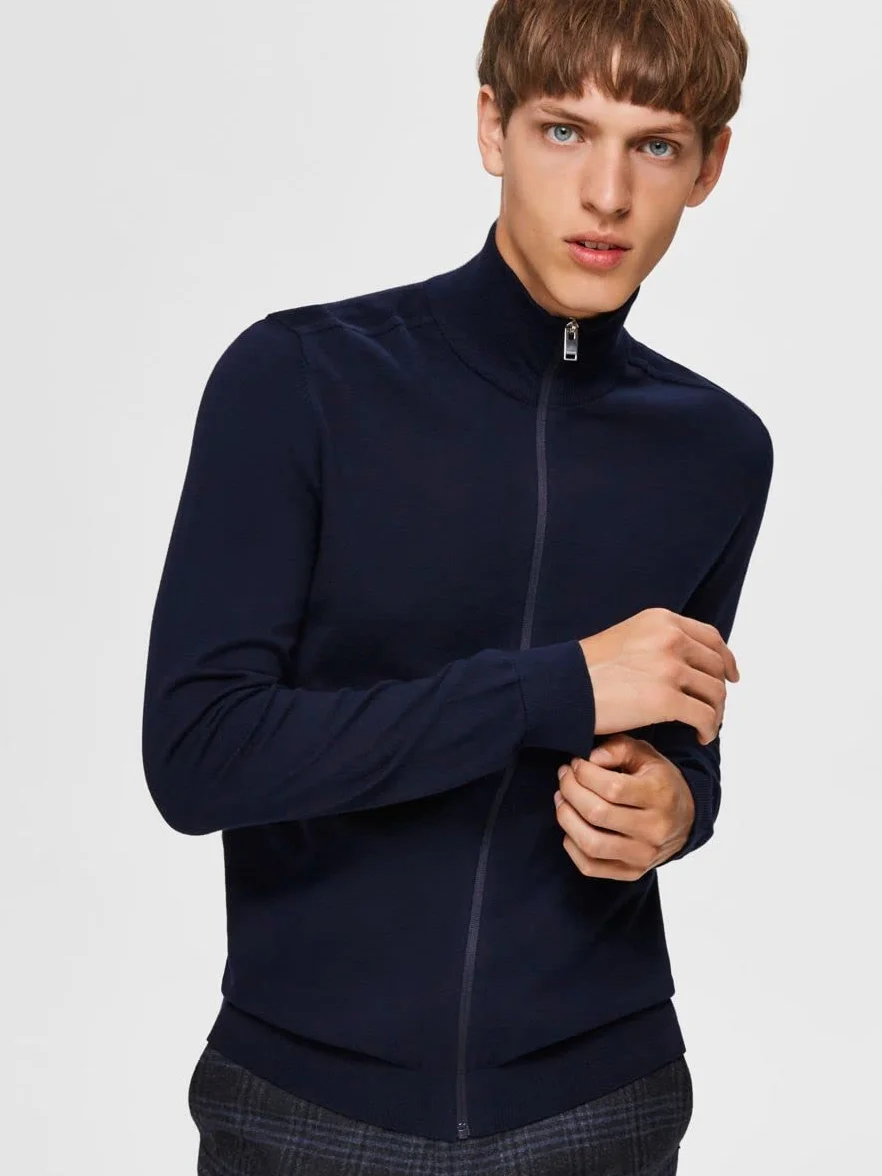 SELECTED HOMME Bluza sportowa Mężczyźni Slhberg kardigan B Noos z pełnym zamkiem błyskawicznym