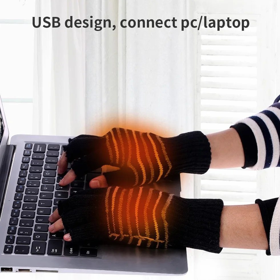 Grzejące rękawiczki z portem USB, dla mężczyzn i kobiet, nadające się do prania, mitenki, ciepłe, na rower, motocykl, do wędrówek, wspinaczki górskiej, jazdy na nartach, czarne