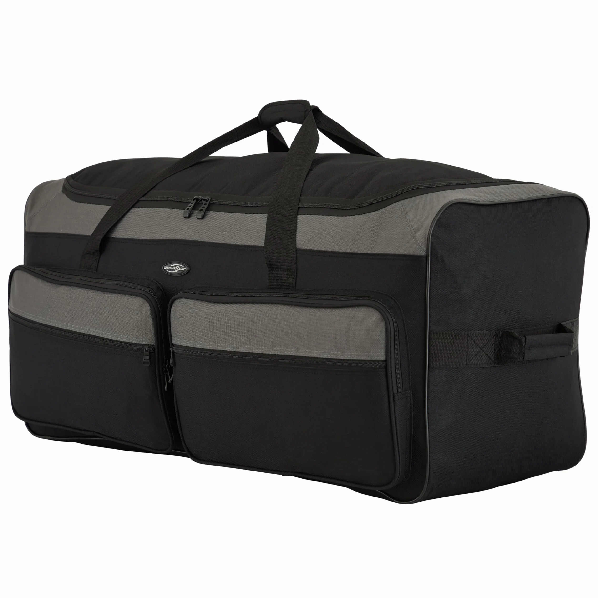 Travelers Club Space Saver, Torba podróżna na kółkach, 91,4 cm, potrójnie składana, 3-kołowa, kolor czarny/szary