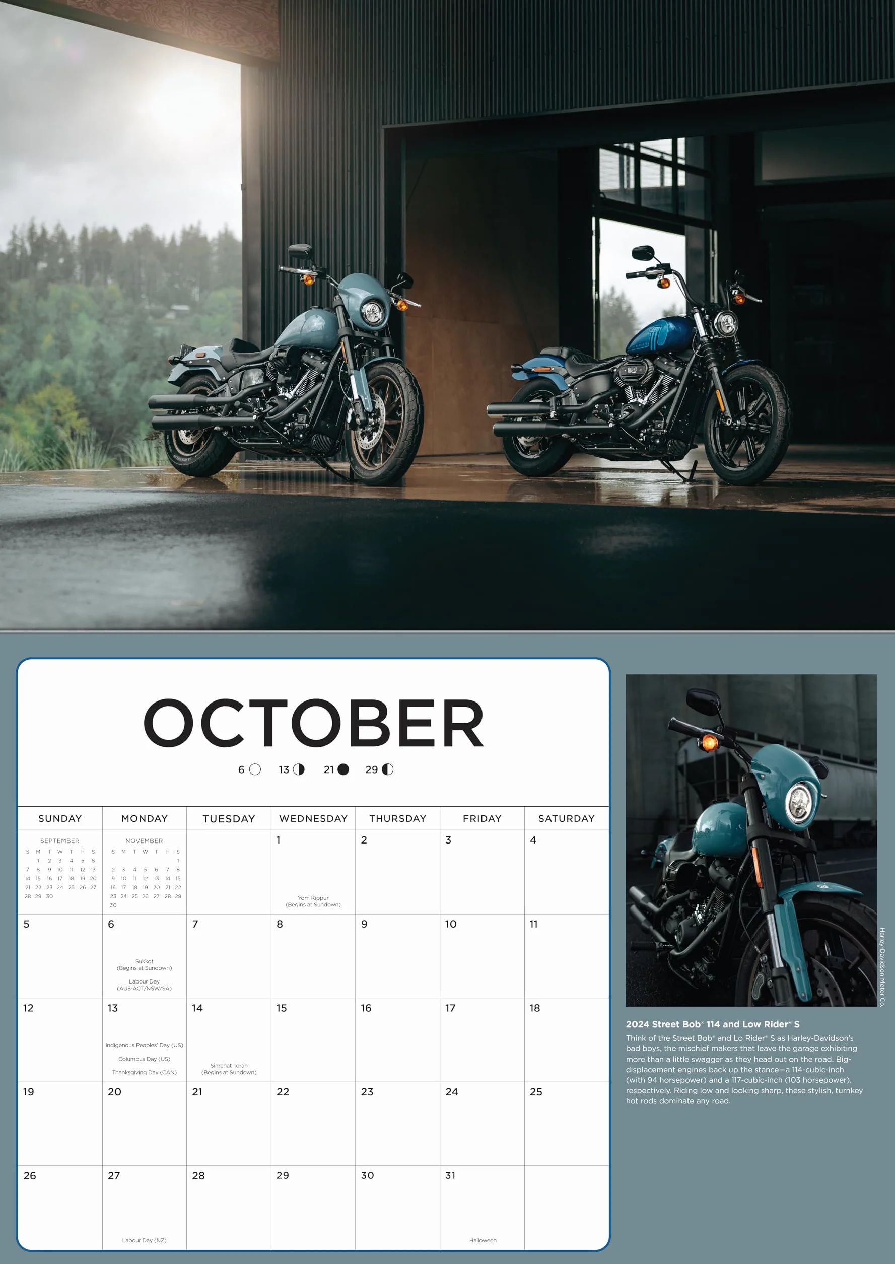 Harley-Davidson 17x12 2025: 16-Month Calendar--September 2024 through December 2025