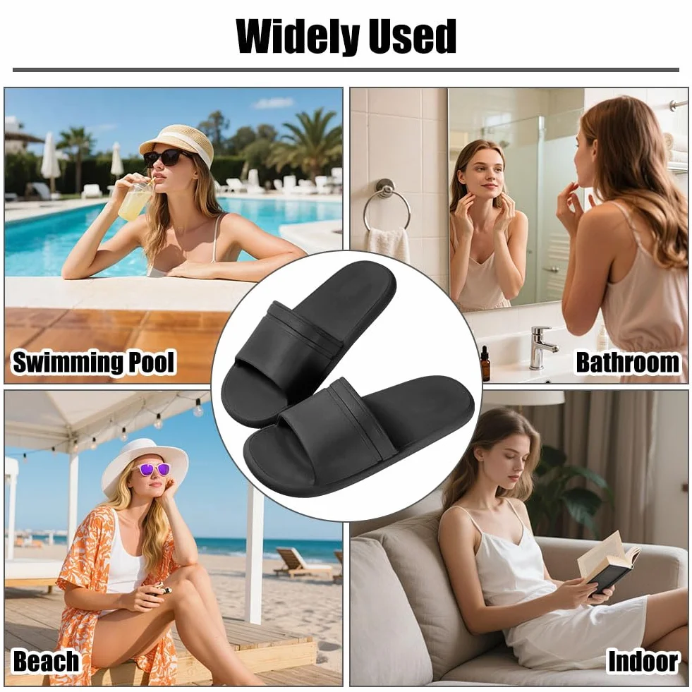 Aomig Antypoślizgowe klapki kąpielowe, męskie i damskie, kapcie na lato, klapki kąpielowe, na plażę, do kąpieli, lekkie klapki EVA w paski