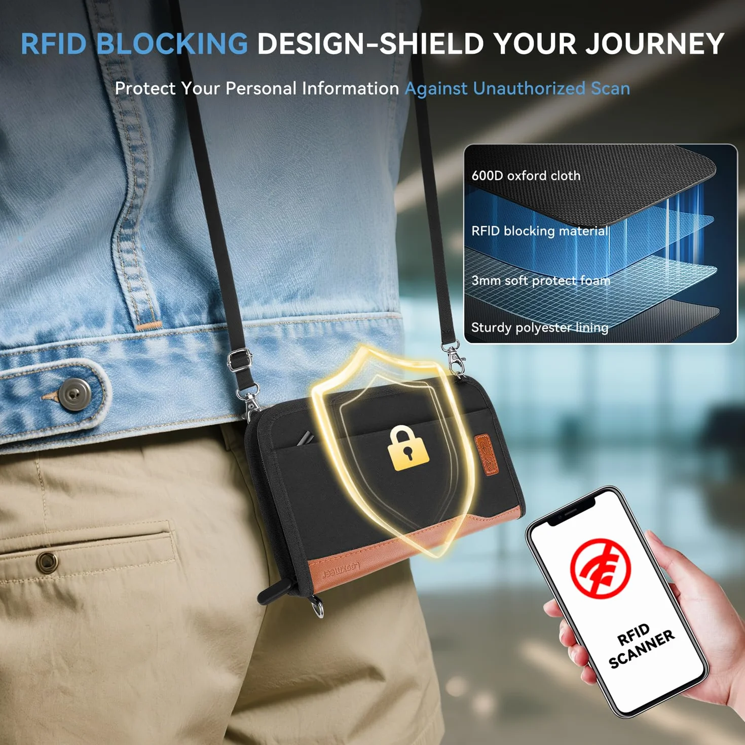 Portfel podróżny, rodzinny uchwyt na paszport, akcesoria podróżne blokujące RFID, organizer dokumentów na bilety, karty, gotówkę, długopis, klucze, wodoodporna okładka, etui z niezbędnymi