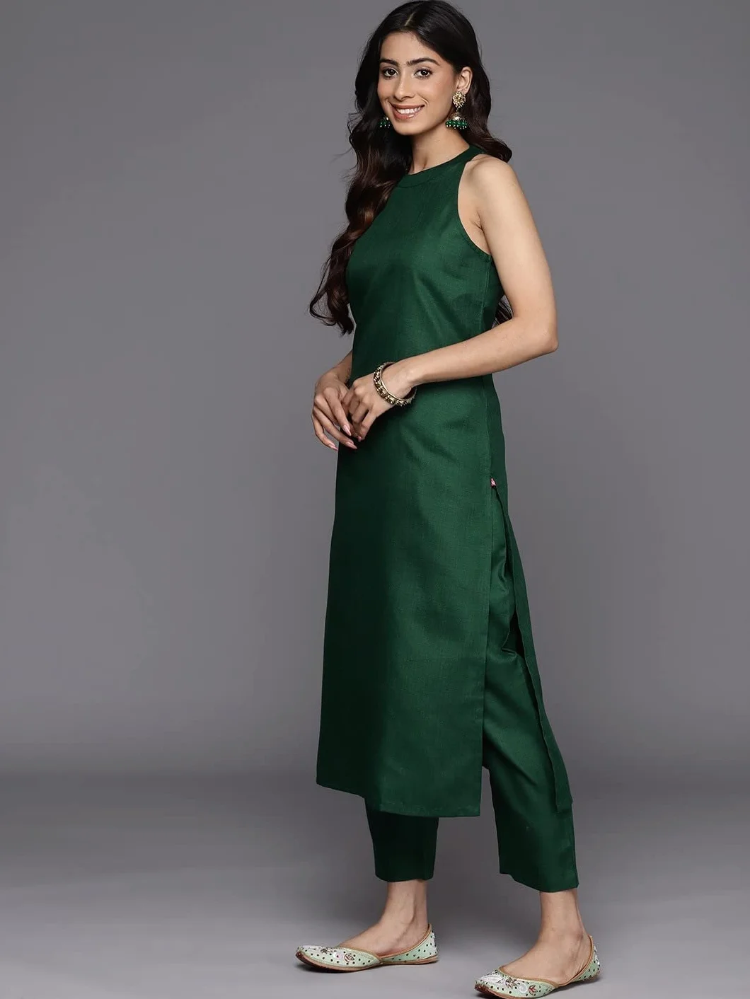 HSD Zestaw kurti dla kobiet w stylu indyjskim z dupatta indyjska odzież imprezowa zestaw kurta dla kobiet ze spodniami
