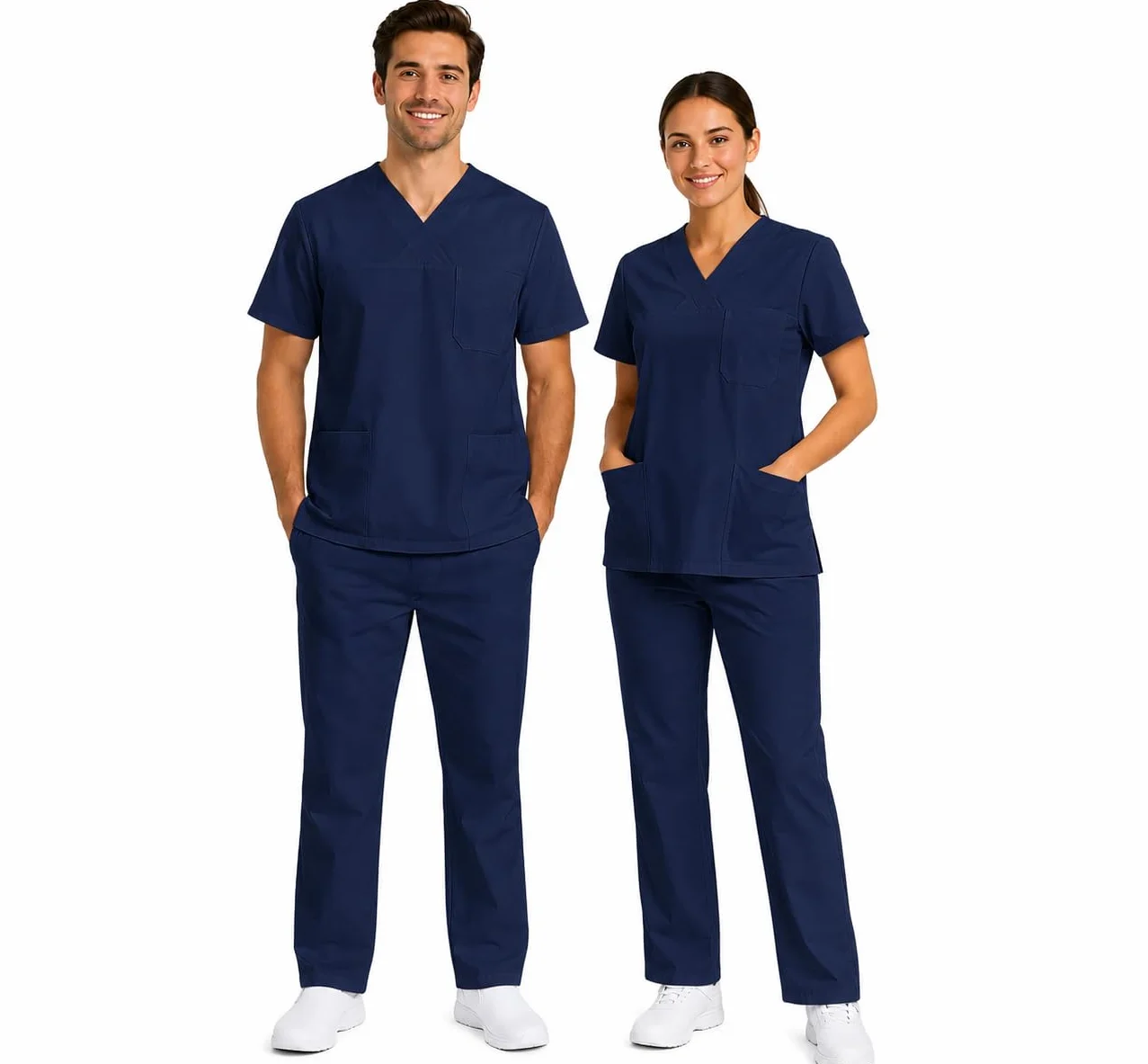 B-well Morelli 100% bawełna unisex zestaw do szorowania kasak + spodnie wsuwane zestaw lekarski mundur bawełniany top ze spodniami, medyczna odzież robocza