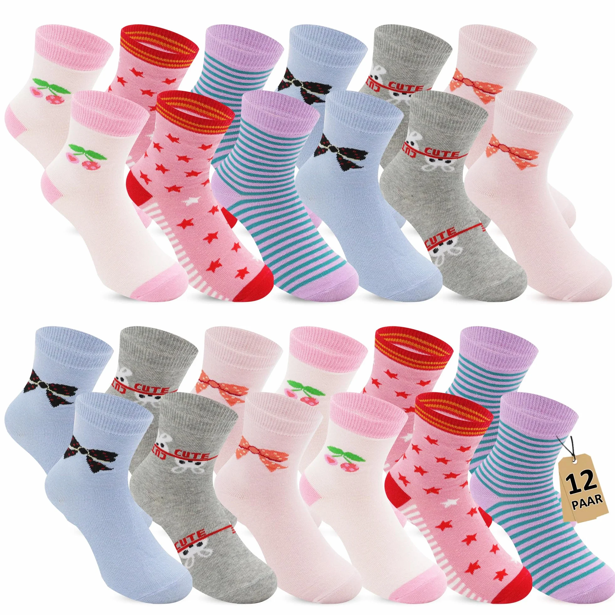 Geyuwoz 12 par skarpet dziecięcych dla dziewcząt i chłopców, skarpety do sneakersów, z bawełny, dla dzieci w wieku szkolnym, słodkie skarpety do kostek do uprawiania sportu, skarpety dla chłopców,