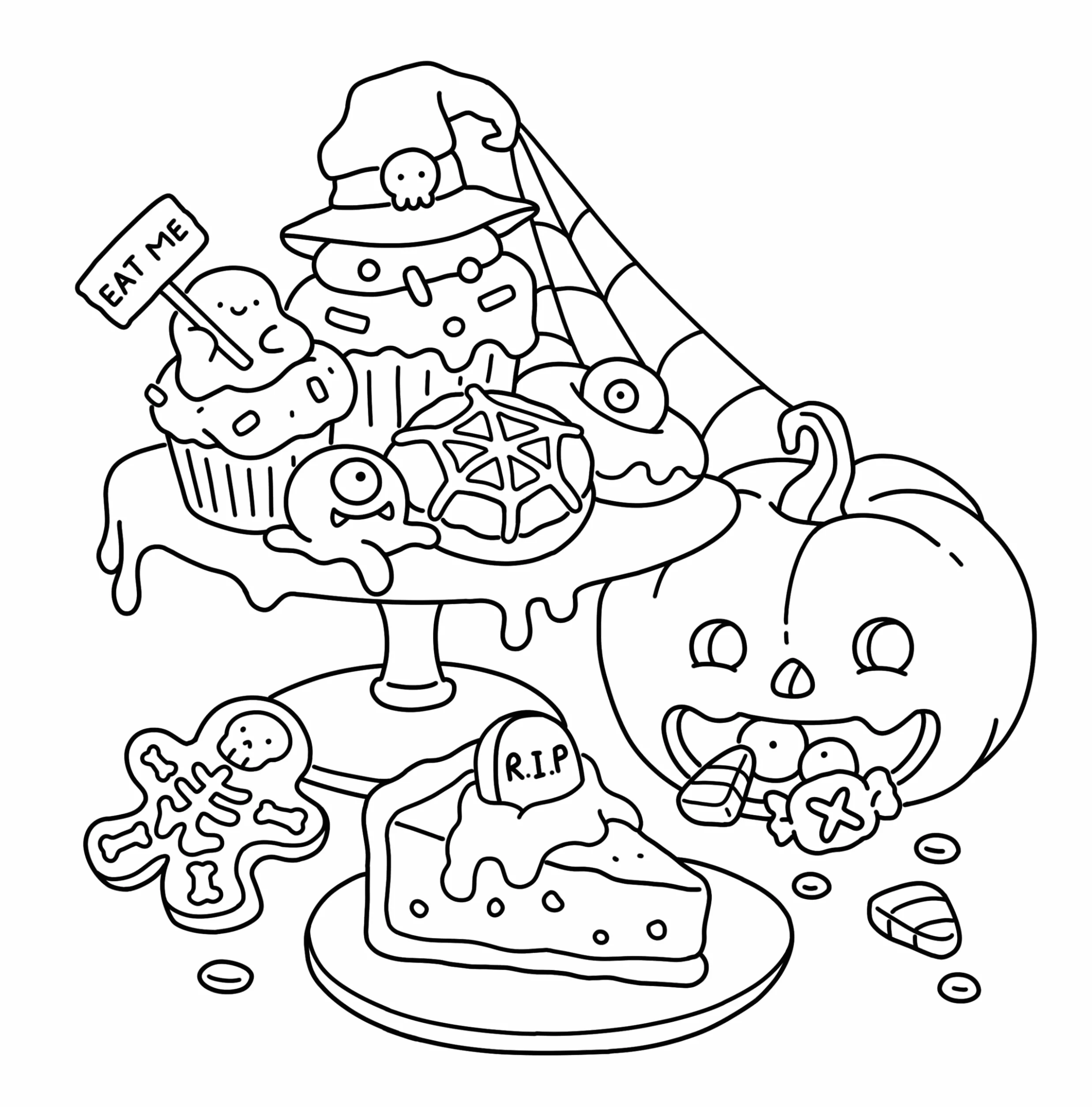 Spooky Fuzzy: Cute Creepy Coloring Book for Adults and Teens for Relaxation