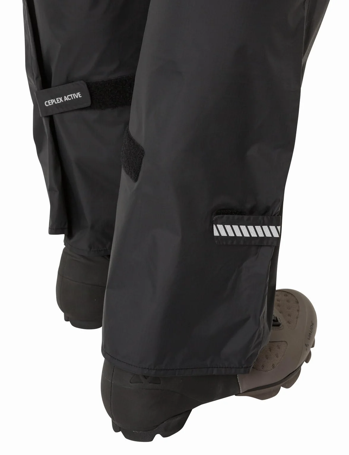 VAUDE Spodnie przeciwdeszczowe męskie Drop Pants LI, wodoodporne spodnie outdoorowe na rower, lekkie spodnie wierzchnie, oddychające spodnie rowerowe, czarne, szybko się zakładają