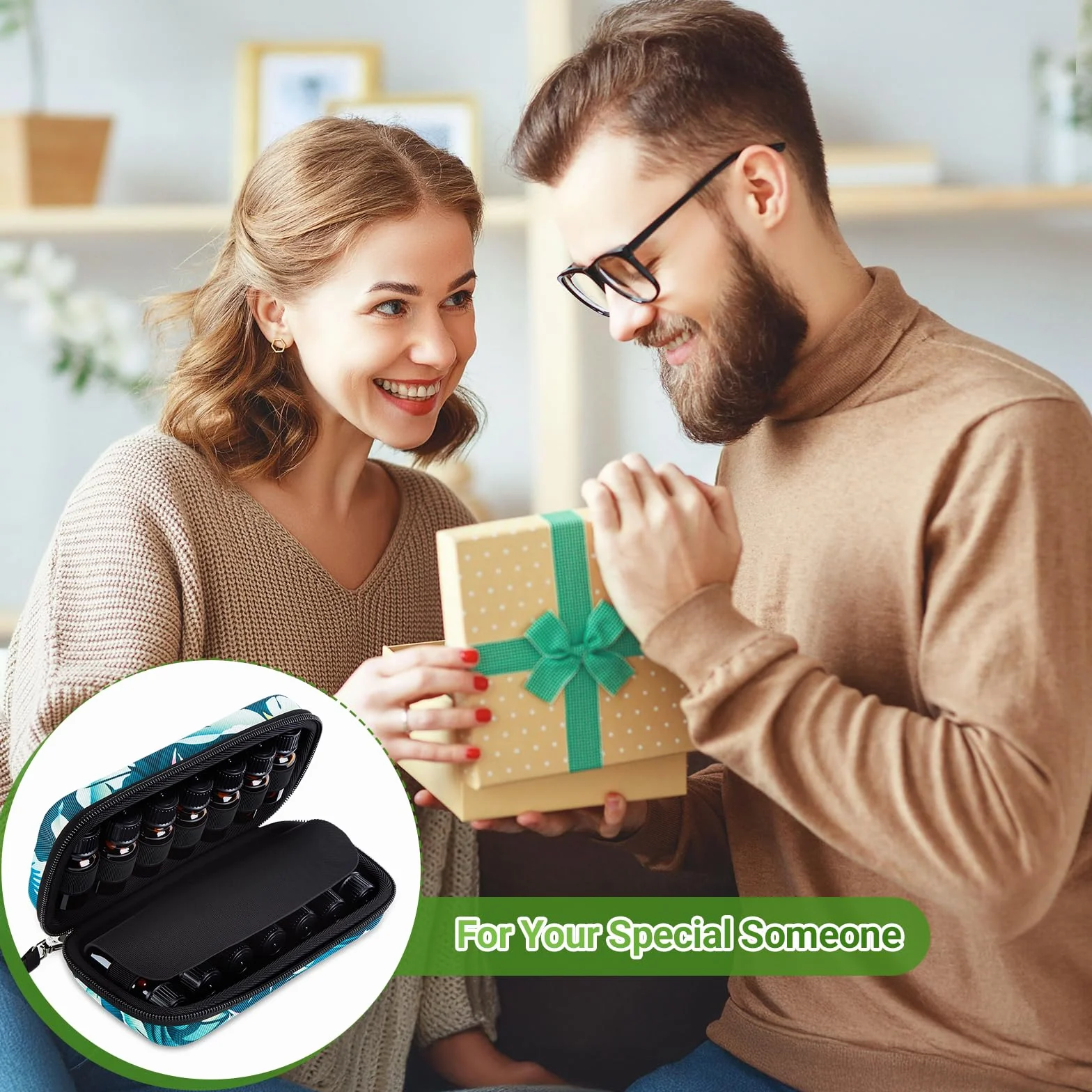 FITNATE Przechowywanie olejków eterycznych + Torba na olejki eteryczne na 5 10 15 ml olejku eterycznego dla Young Living & Doterra - pojemnik z otwieraczem do butelek z olejkiem i naklejkami na