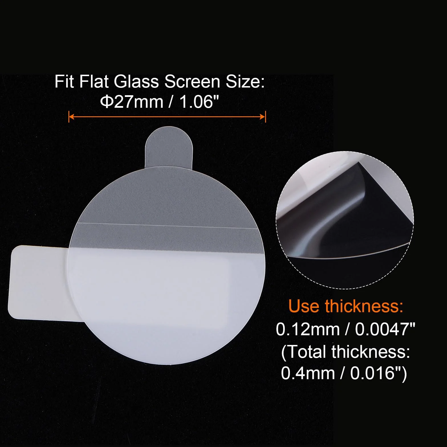 QUARKZMAN 3 sztuki folii ochronnych na wyświetlacz 27 mm HD High Definition, odporne na zarysowania, wodoodporne, ultra cienkie, TPU, uniwersalna folia ochronna na ekran smartwatcha, ze ściereczką,