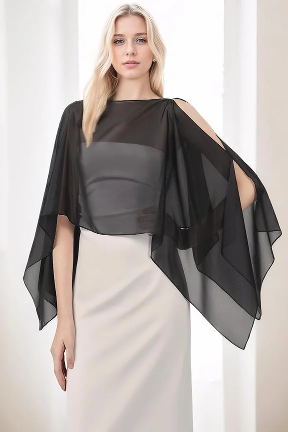 BABEYOND Damski szal szyfonowy - elegancki szal na imprezy, wesela, formalne wydarzenia