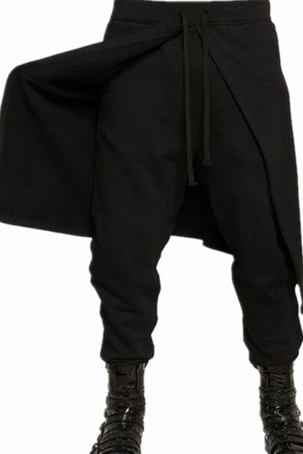 Męskie średniowieczne spodnie wikingów, renesansowe, gotyckie, cosplay, kostium czarny, ze sznurowanymi spodniami pirackimi
