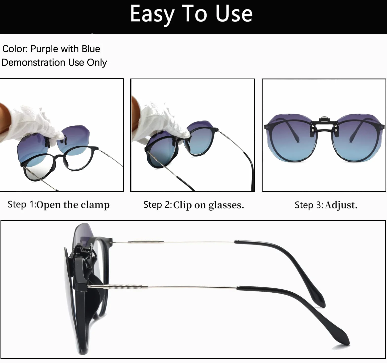 Long Keeper Polaryzowane okulary przeciwsłoneczne z klipsem na okulary na receptę dla kobiet mężczyzn okrągłe wielokątne soczewki flip up clip-on okulary przeciwsłoneczne UV400