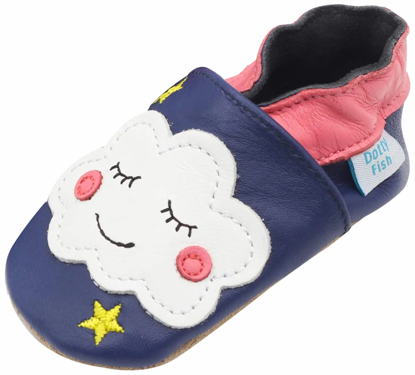Dotty Fish Niemowlęta - dziewczynki Miękkie skórzane buty dziecięce ze zwierzęcymi wzoramiButy do pierwszych kroków