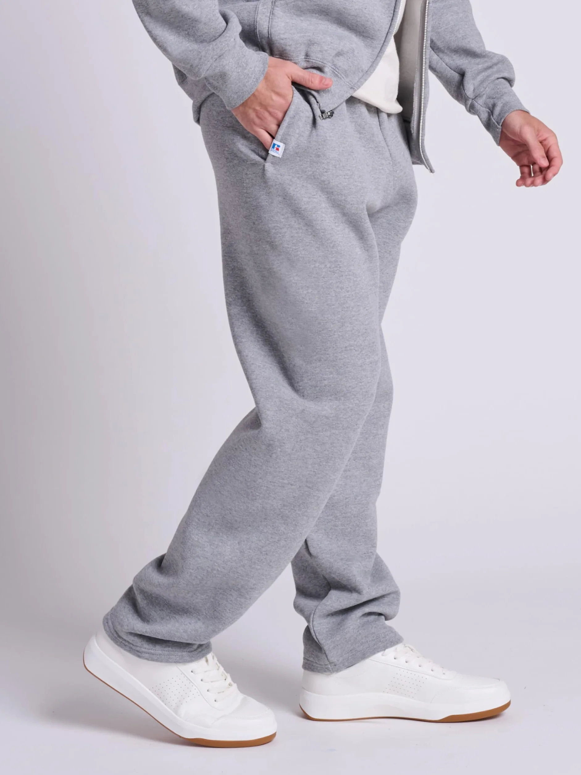 Russell Athletic Męskie spodnie dresowe Dri-Power Open Bottom z kieszeniami, Oxford, 3XL