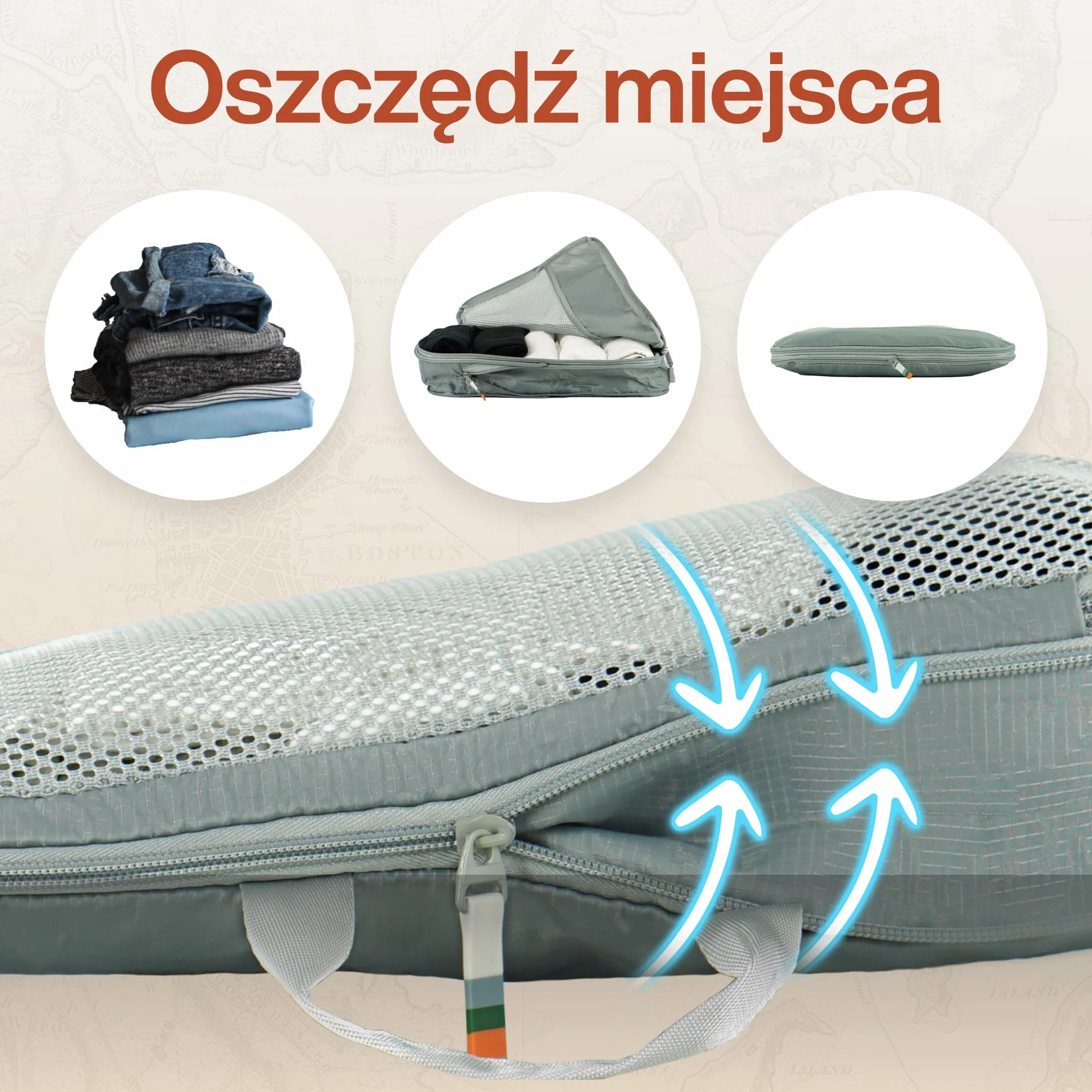 TRAVEL DUDE Organizer na walizkę zestaw, opakowanie kompresyjne w kostce, oszczędność miejsca, ultralekki organizer podróżny do plecaków lub bagażu ręcznego (7 części, Stalowoniebieski)