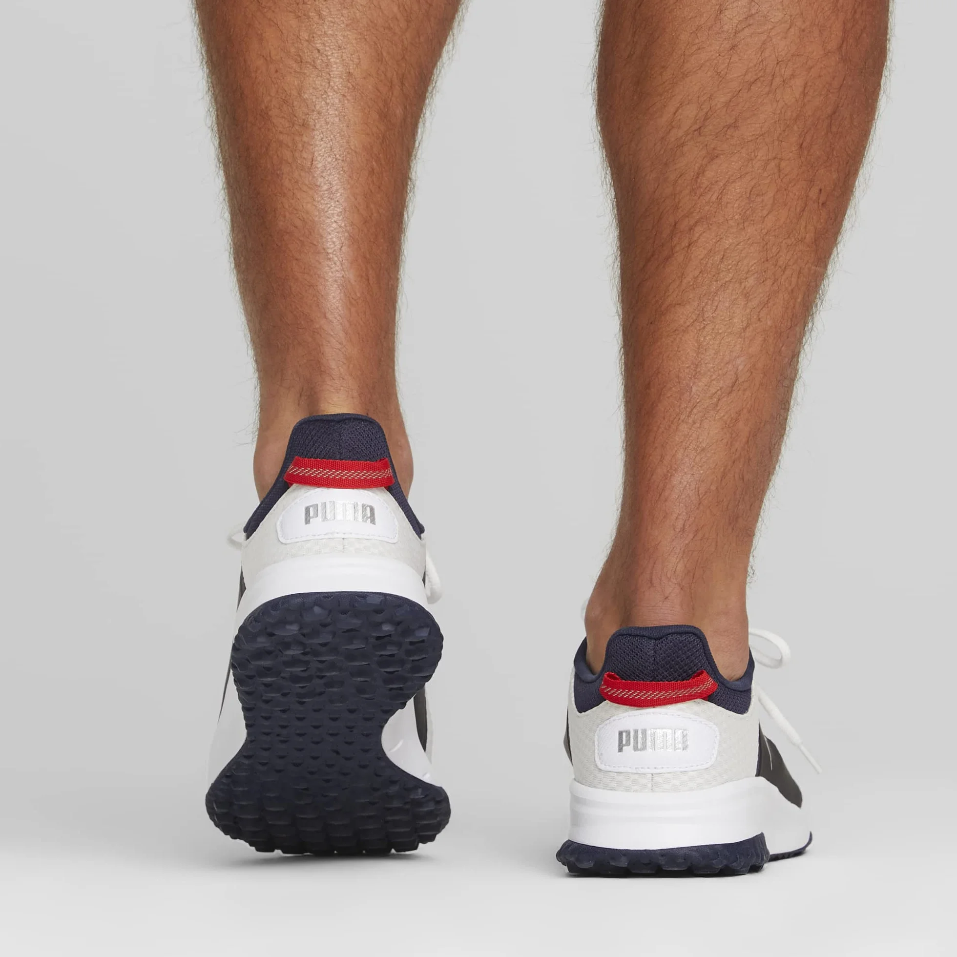 PUMA Fusion Grip, Buty do golfa Mężczyźni, Puma Biały Puma Srebrny Puma Navy, 44 EU