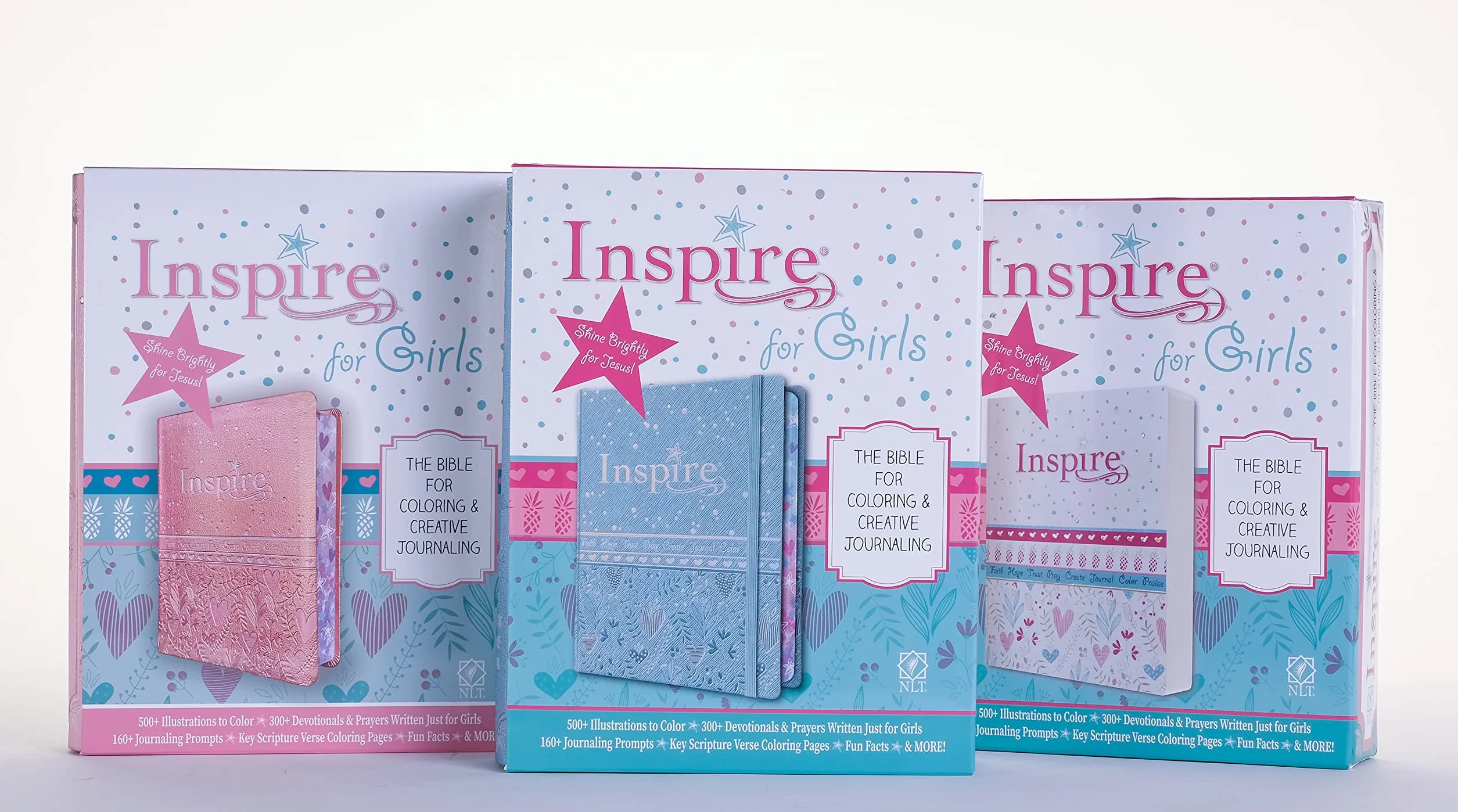 Inspire Bible for girls: New Living Translation, Coloring & Creative Journaling