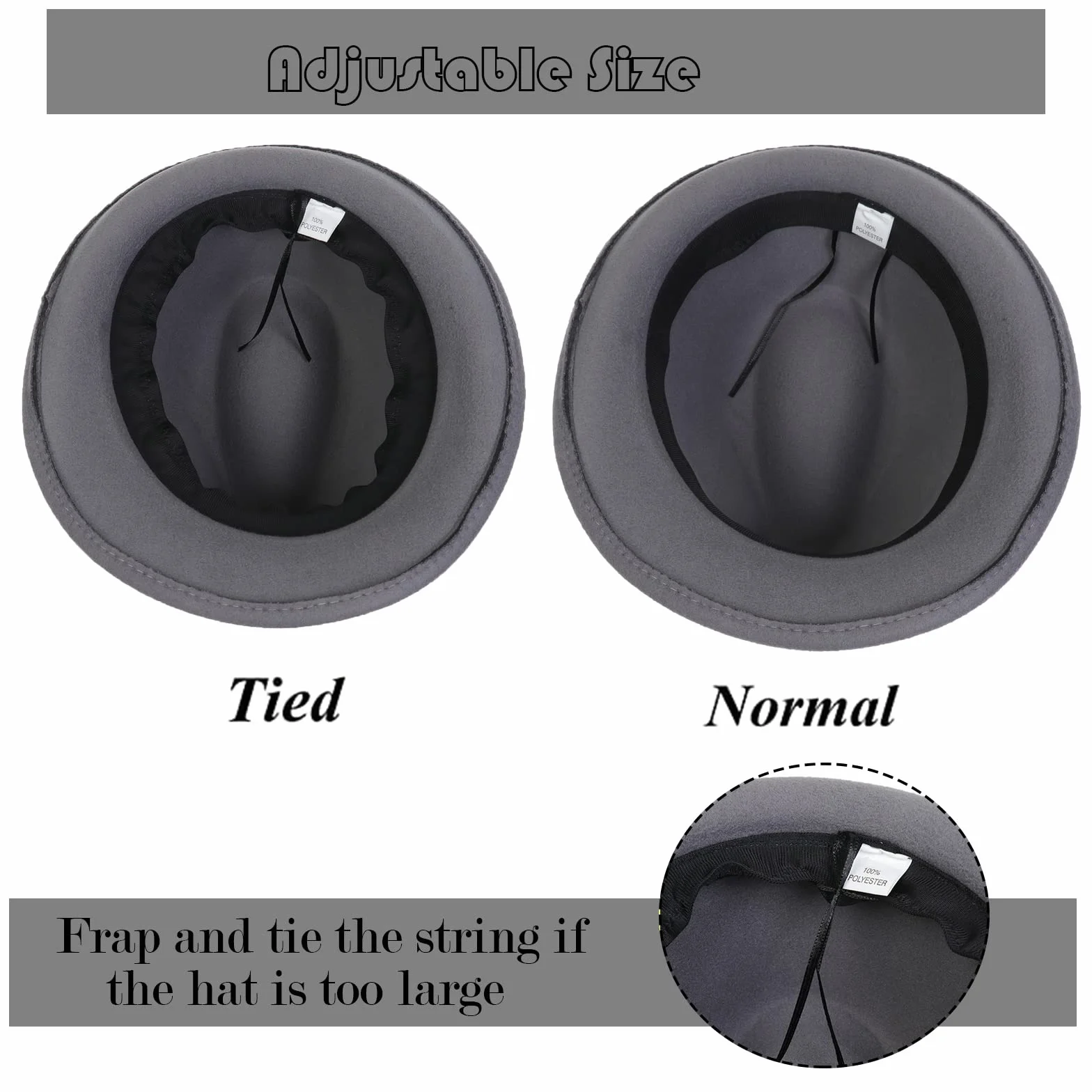 Damska męska wełniana czapka Panama Curl Brim Jazz Fedoras Gangster Trilby Church czapka, Homburg lata 20. vintage Manhattan filcowa czapka 56-58 cm