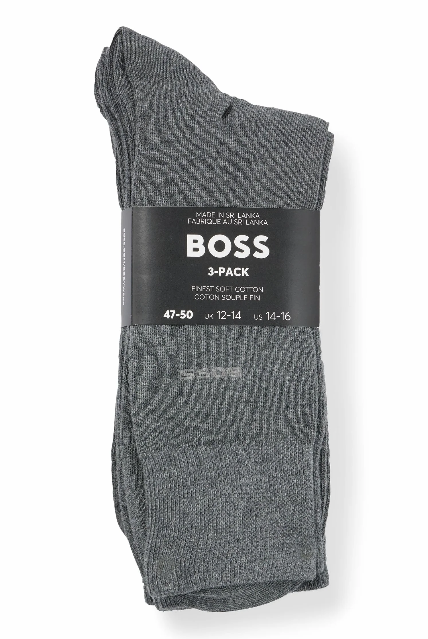 BOSS Skarpety męskie (3 sztuki), szary, 43-45 EU
