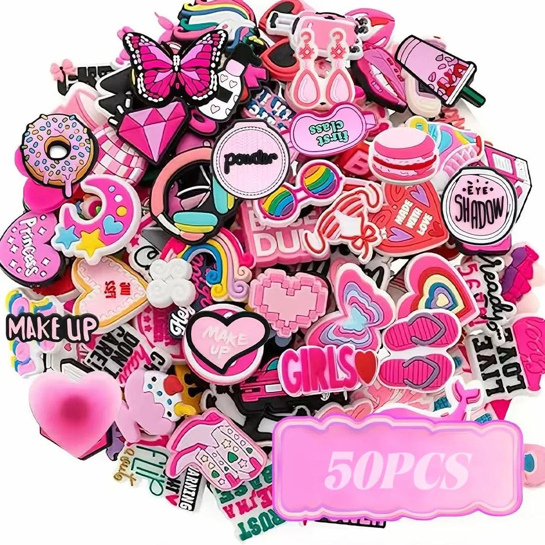 Akcesoria do Crocs - 50 sztuk - Broszka do chodaków sanitarnych - Ozdoby na buty - Szpilki Charms Shoe Charms - Kobiety Mężczyźni Dzieci - Opieka zdrowotna - Praca Fryzjer