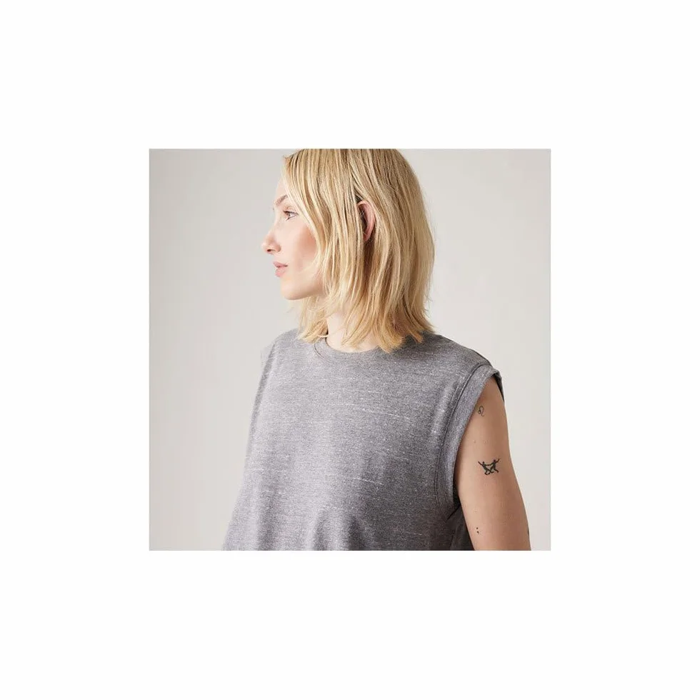 Levi's Boxy Tank Triblend Header Gray Garment D, Triblend Header Gray, L
