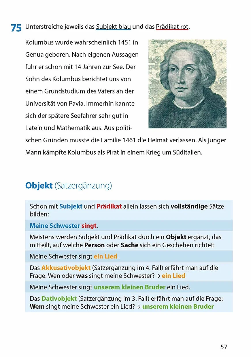 Grammatik 5.-7. Klasse: Wortarten und Satzglieder. Übungsprogramm mit Lösungen: 215