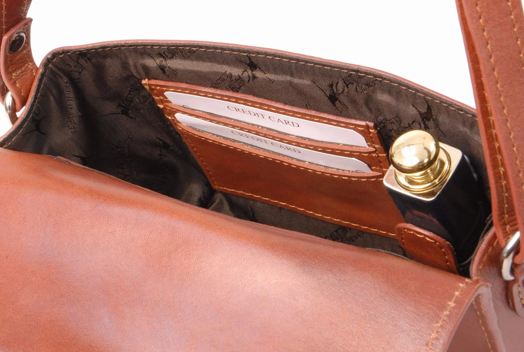 Catwalk Collection Handbags - Mała Damska Skórzana Torebka Crossbody - Torba na Ramię z Klapką - Regulowany Pasek na Ramię - Florence
