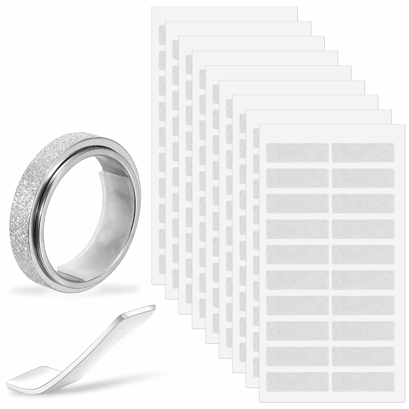100 sztuk pomniejszających pierścionków, niewidoczne, silikonowe, do zmniejszenia rozmiaru pierścionków, do zmniejszenia rozmiaru pierścionka (6 x 20 mm)