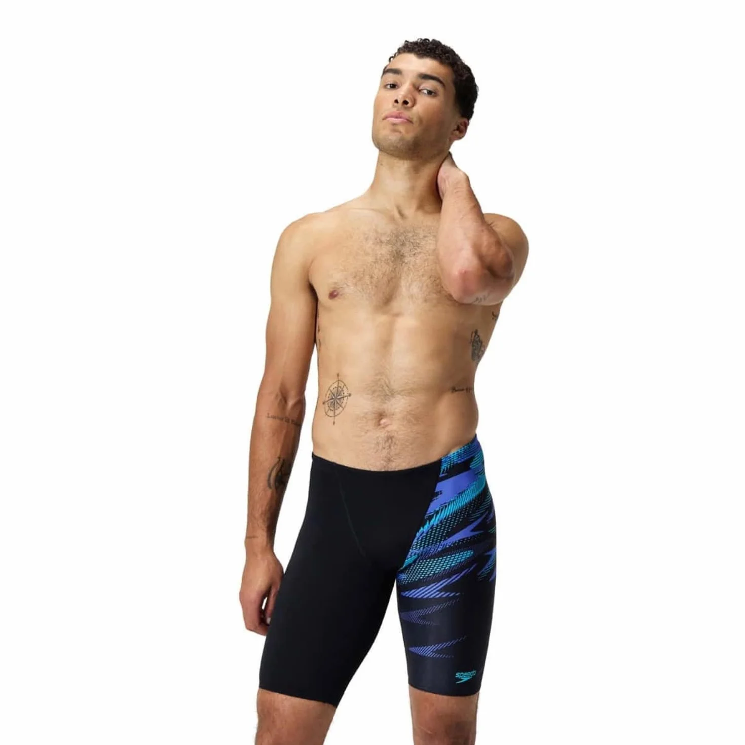 Speedo Jammer Hyperboom V-Cut dla mężczyzn, szybkoschnący, trening, fitness, odporny na działanie chloru (1 szt.)