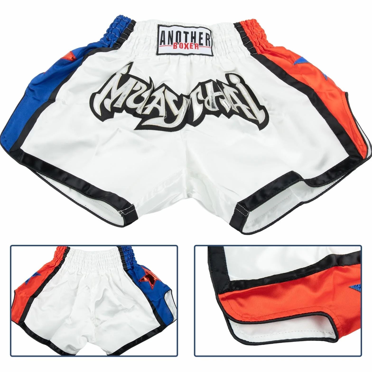 Zilimontt Unisex Muay Thai spodenki walki, sportowe spodenki z nadrukiem, do boksu muay thai, MMA, kickboxingu, spodenki MMA, odzież, klatka treningowa, walka, grappling, wojenne, M białe