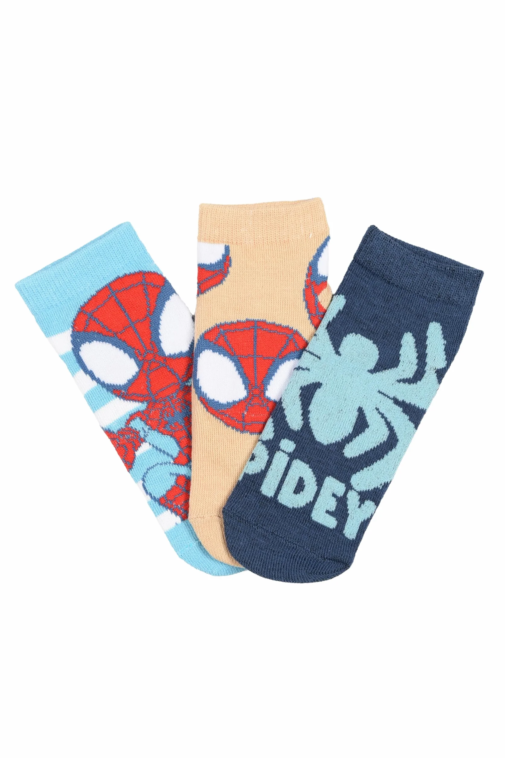 Marvel Spiderman skarpetki dla chłopców i chłopców, zestaw 3 par, wielokolorowe, bawełna, motyw superbohatera