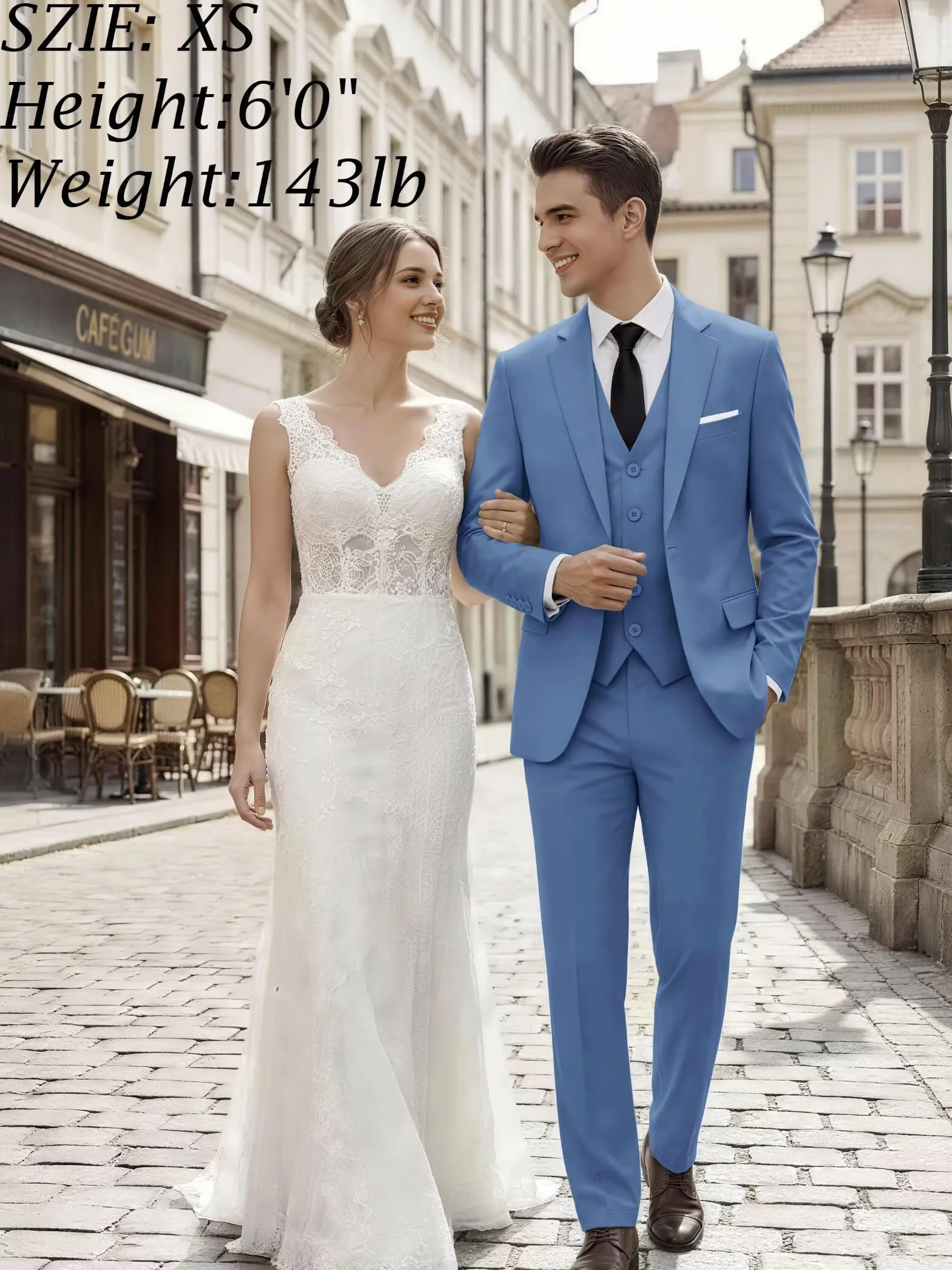 HUUTOE Męskie 3-częściowe garnitury slim fit, kostiumy na studniówkę dla mężczyzn, suknia ślubna, garnitur, letnia marynarka, kurtka, kamizelka, spodnie, smoking, zestaw