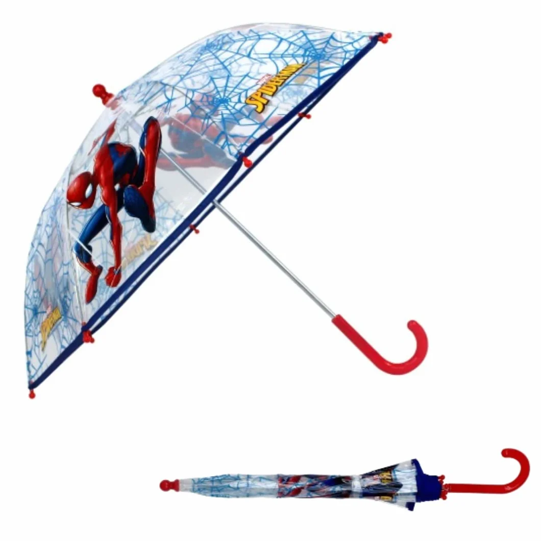 mybagstory Parasol dla dzieci, Spiderman, niebieski, przedszkole, wakacje, parasol chłopięcy, 73 cm, pomysł na prezent, lekki, kompaktowy, ręcznie otwierany, wytrzymały, odporny na uwieranie,