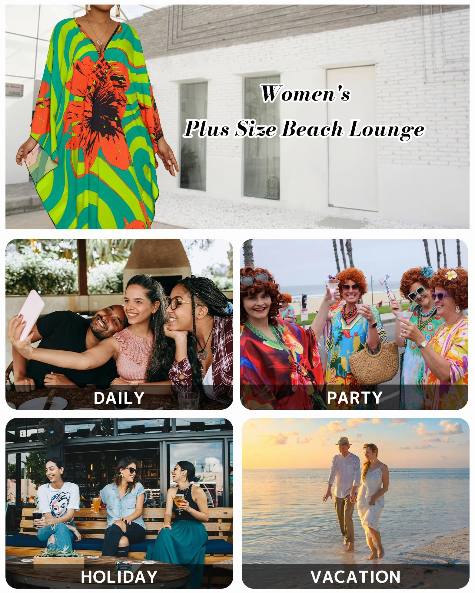 Bsubseach Damskie sukienki plażowe Kaftan w paski z nadrukiem plus size strój kąpielowy okrycie do sukienki typu Caftan Loungewear