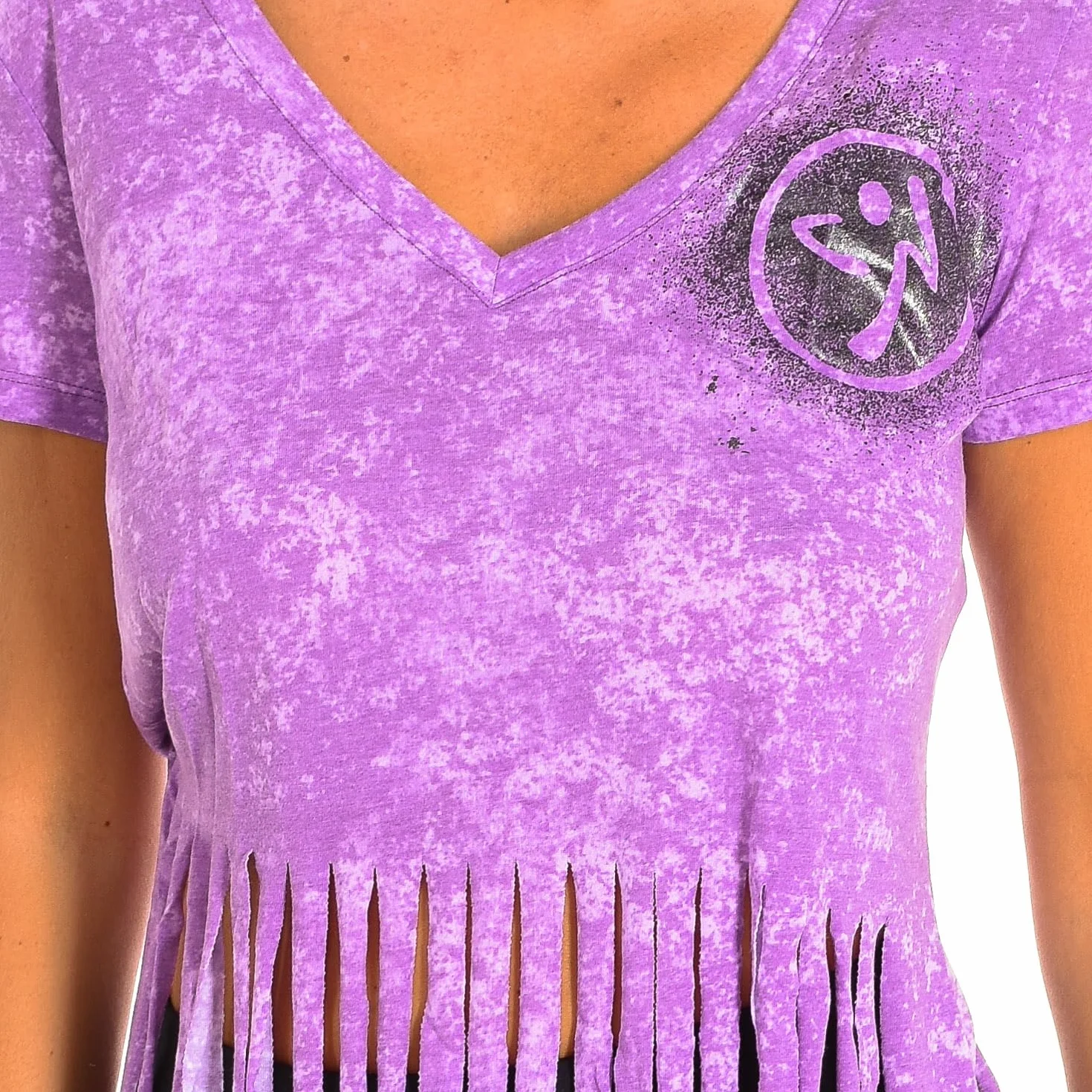 Zumba Fitness Damska koszulka WT Top We Come In Pieces Slashed V-Neck