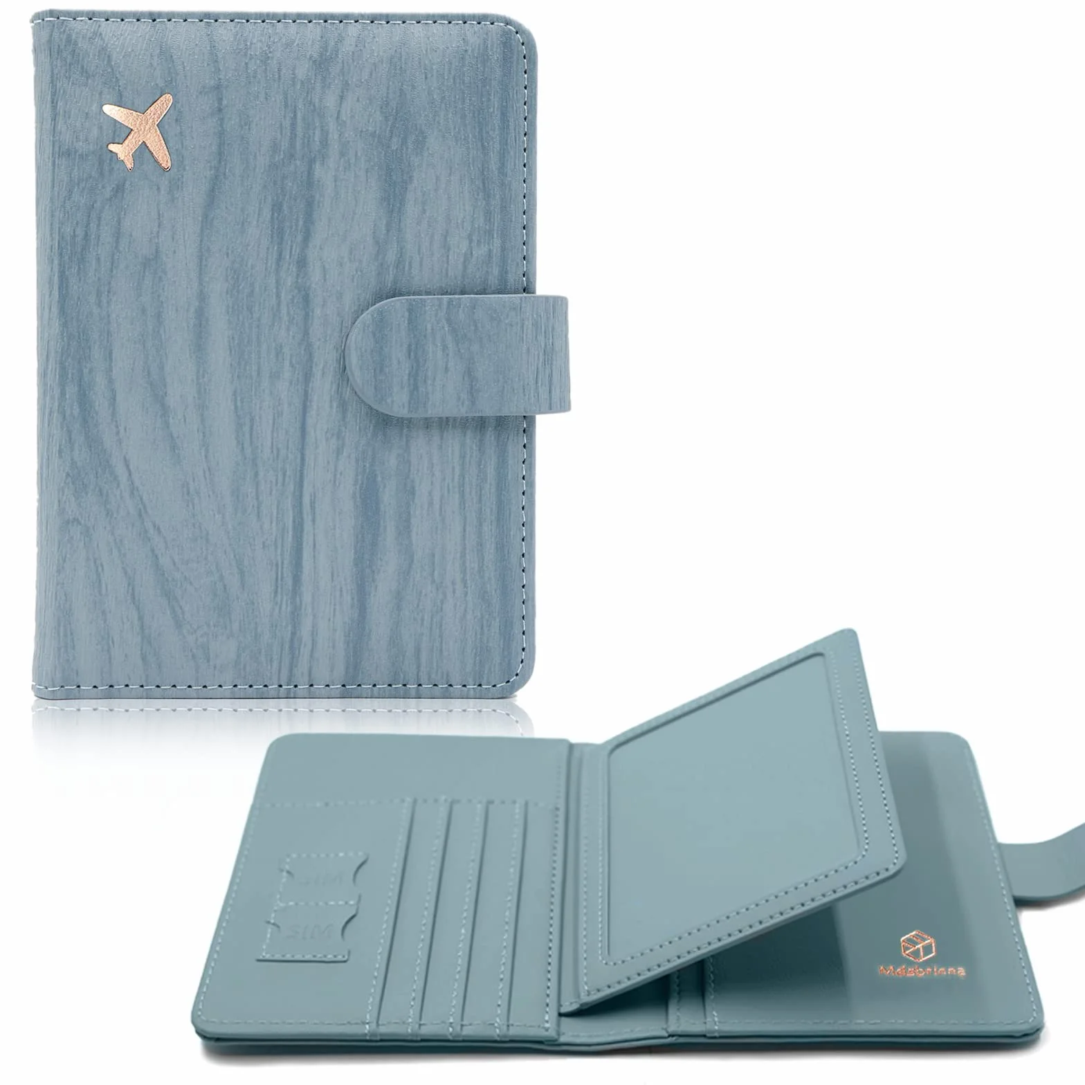 Melsbrinna Rfid Passport Holder for Travel women/Men, Cute Passport Wallet Rfid Blocking Card Slots, Rfid Passport Cover/CaseTravel Wallet, Passport Book Holder (1, Blue1)