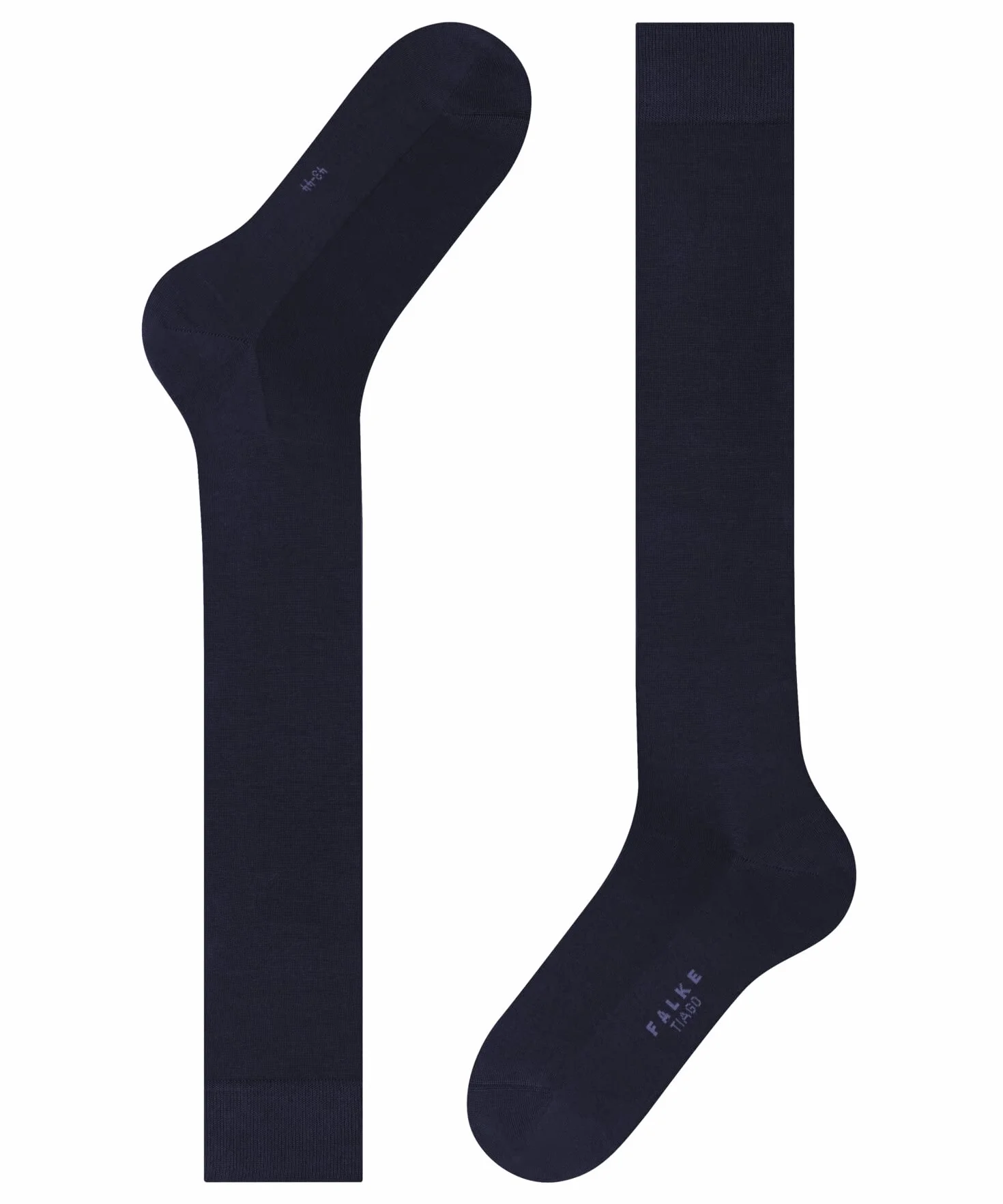 FALKE Mężczyźni Podkolanówki Tiago M Kh zrównoważona bawełna fil d'ecosse długie jednokolorowe 1 Para, Niebieski Dark Navy 6375, 41-42