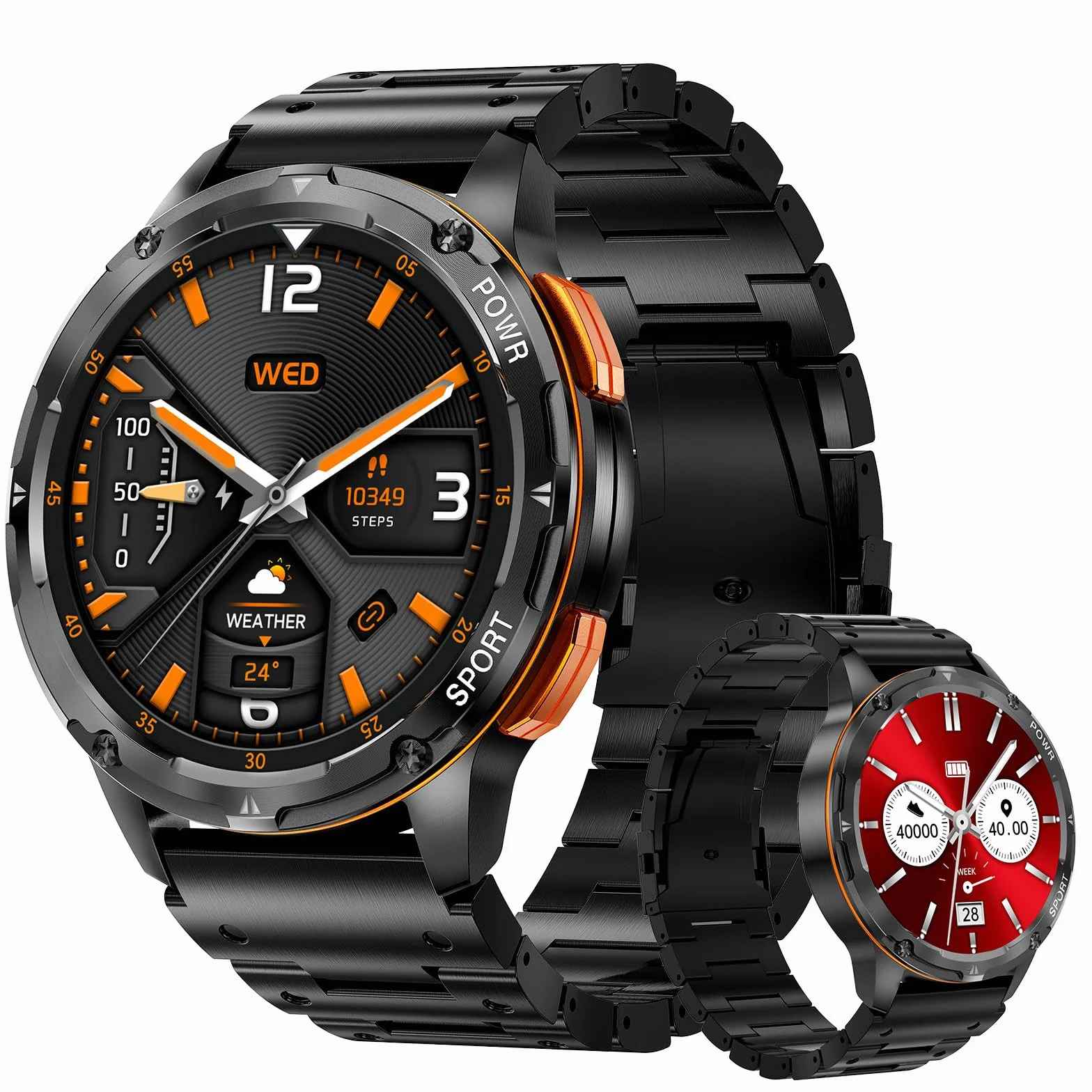 AXFEE Smartwatch męski, 1,43" HD Outdoor zegarek sportowy, 70+ trybów sportowych, pulsometr/monitor snu / krokomierz, wodoszczelność IP68, połączenia Bluetooth, męski zegarek sportowy z taśmą, zegarek