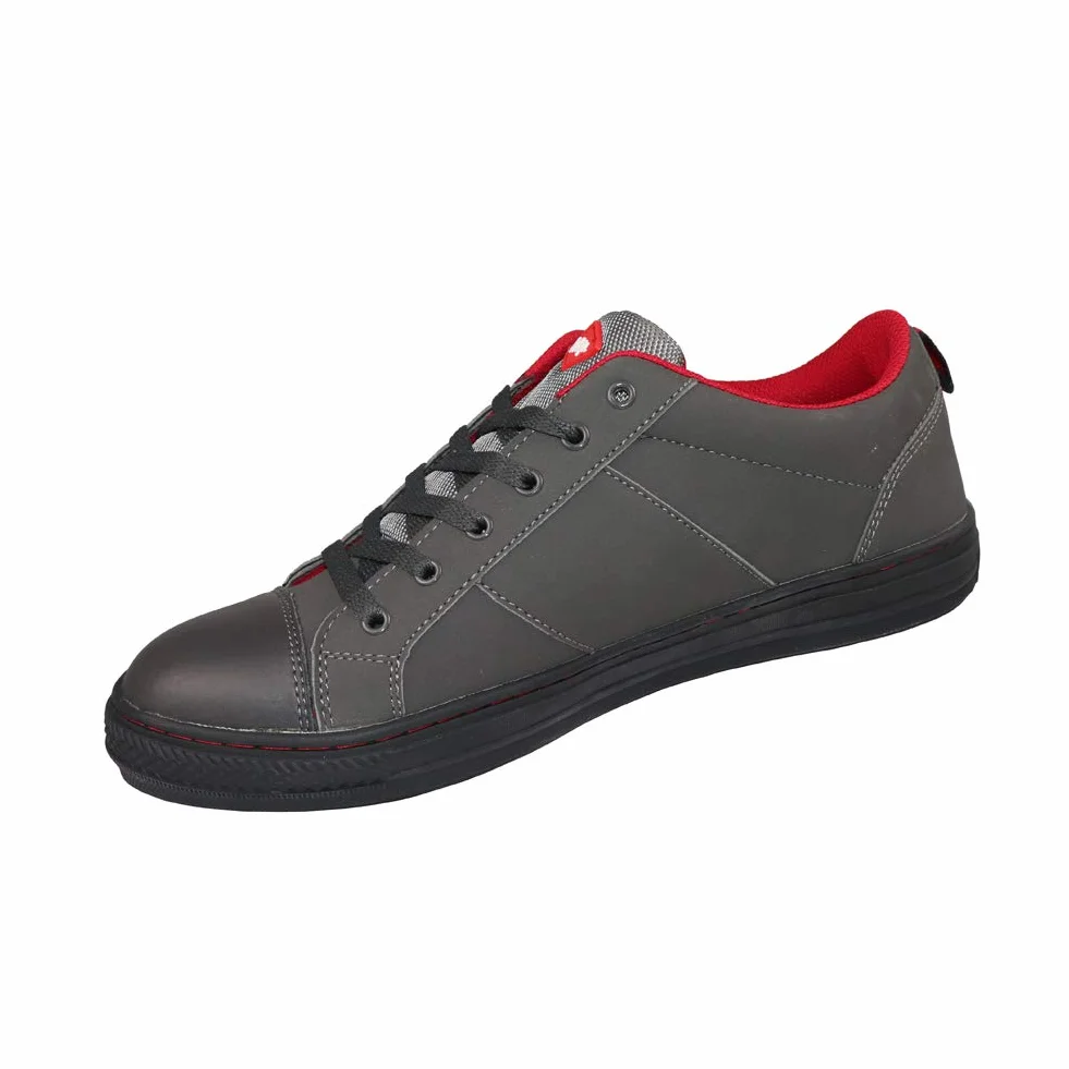 Lee Cooper ‎LCSHOE054 Unisexowe obuwie ochronne robocze SB/SRA w stylu retro baseball nowoczesny design buty robocze BHP, Szary, 36 EU