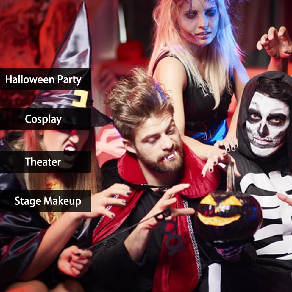 Krem do malowania zębów, szybkoschnący bezpieczny makijaż kolorowy, realistyczny do Black Out SFX, Halloween, Cosplay, teatru 5 ml (czarny)