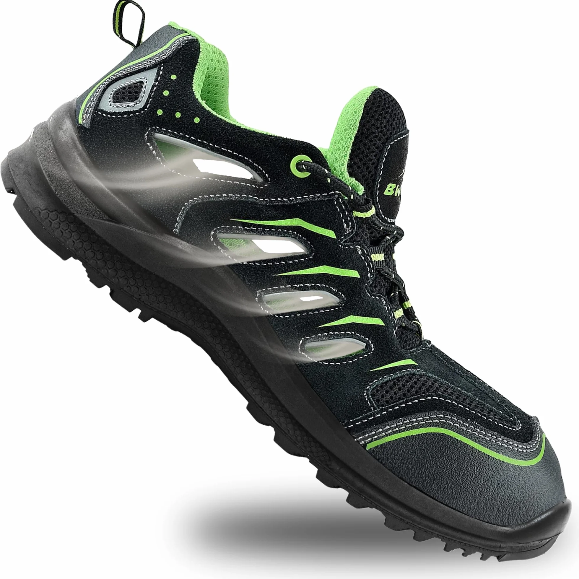 BWOLF Hawaje letnie buty robocze męskie S1P, męskie buty ochronne, odporne na olej, antypoślizgowe, z technologią Grip 4 x 4 i nasadką z kompozytu