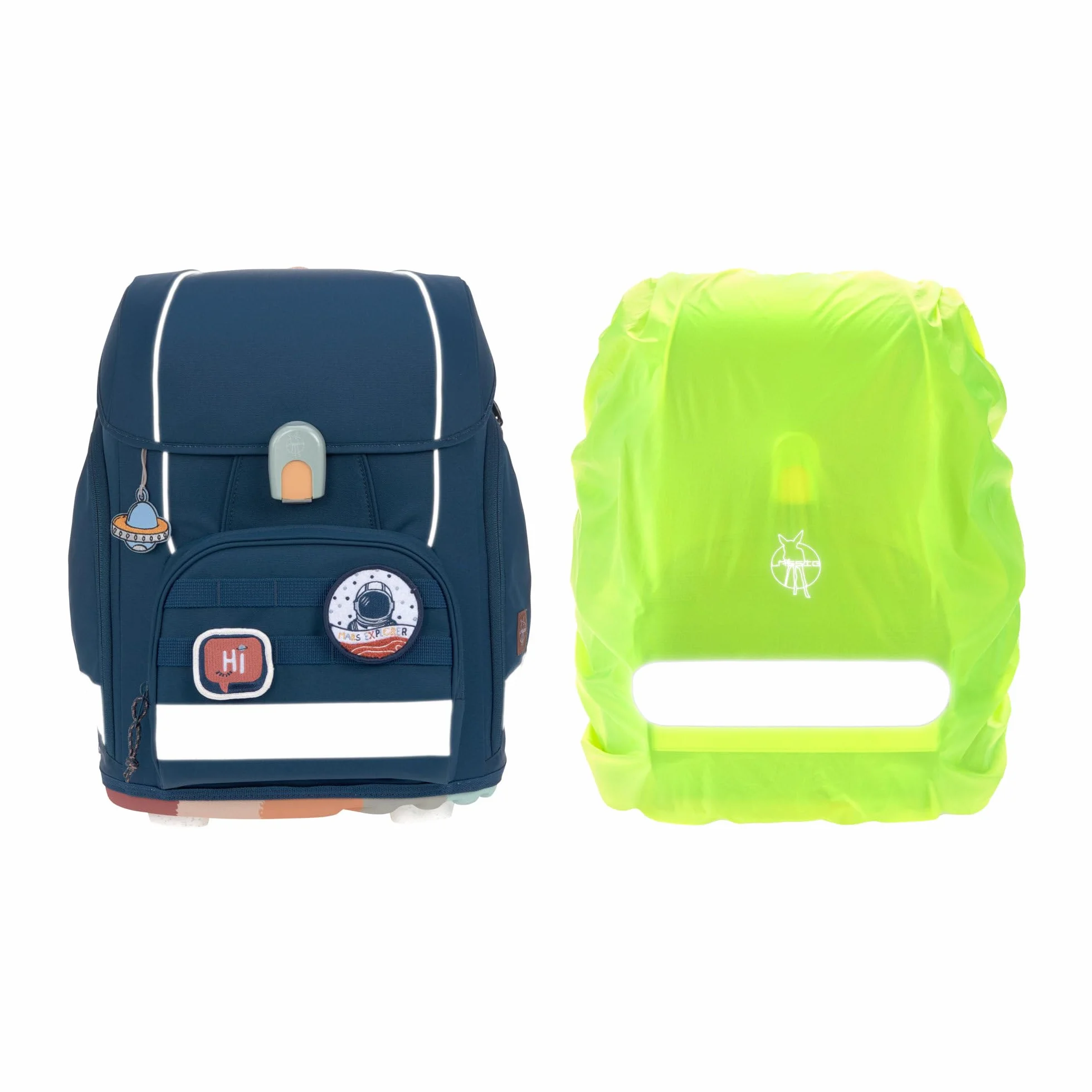 LÄSSIG 7-częściowy zestaw z tornistrem dla dzieci/School Set Boxy Unique navy, grantowy, Einheitsgröße, Casual