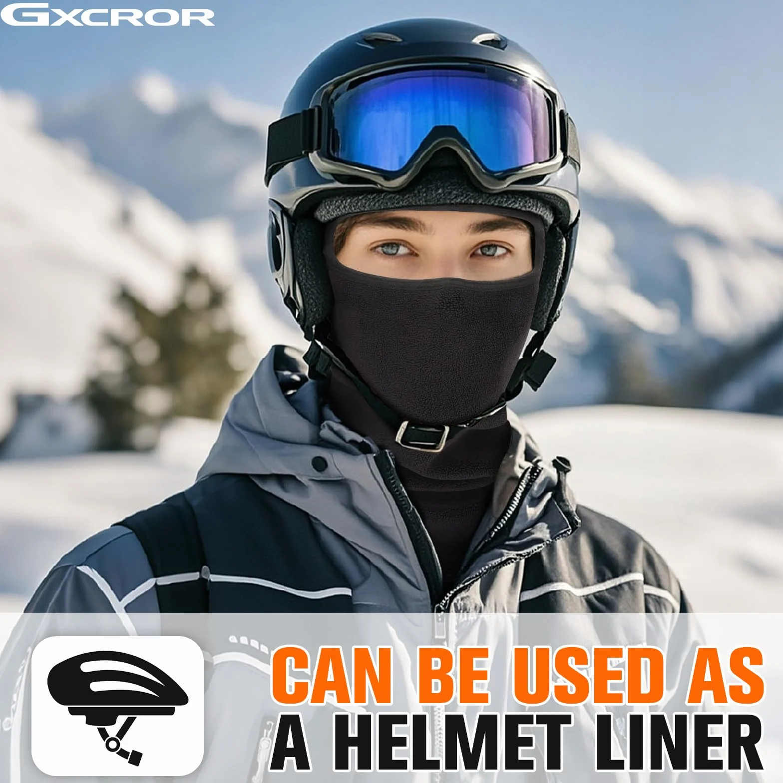 GXCROR Kominiarka zimowa Balaclava ciepła, wiatroszczelna, maska na twarz, męska/damska, do jazdy na rowerze, motocyklu, snowboardzie, nartach i sportów na świeżym powietrzu