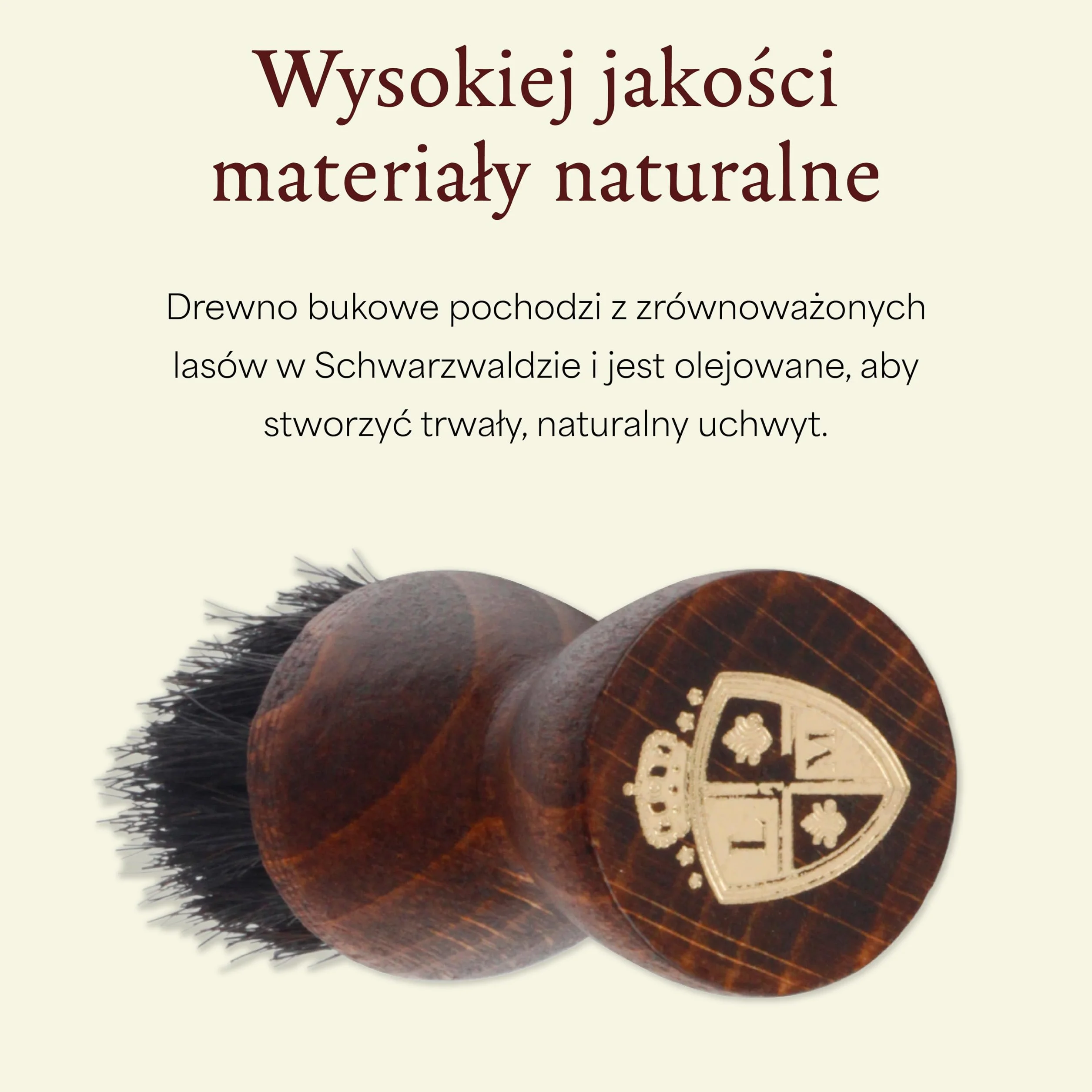 Langer & Messmer Pędzel do nakładania pasty do butów z drobnego włosia końskiego - Pędzel do profesjonalnej pielęgnacji butów - Pojedynczy ciemny