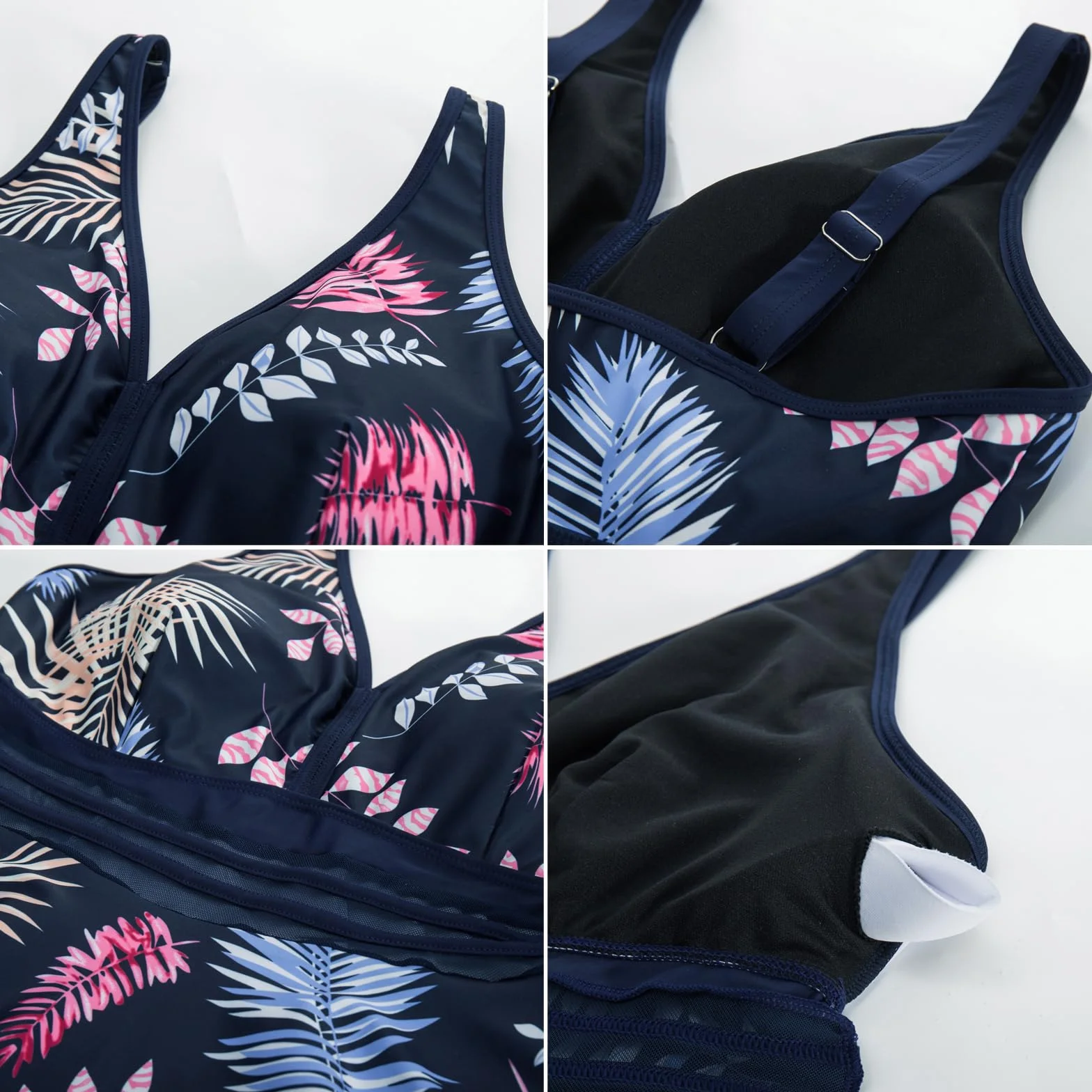 Hanna Nikole Damski strój kąpielowy plus size z kontrolą brzucha, wysoka talia, tankini, dwuczęściowy strój kąpielowy z szortami kąpielowymi