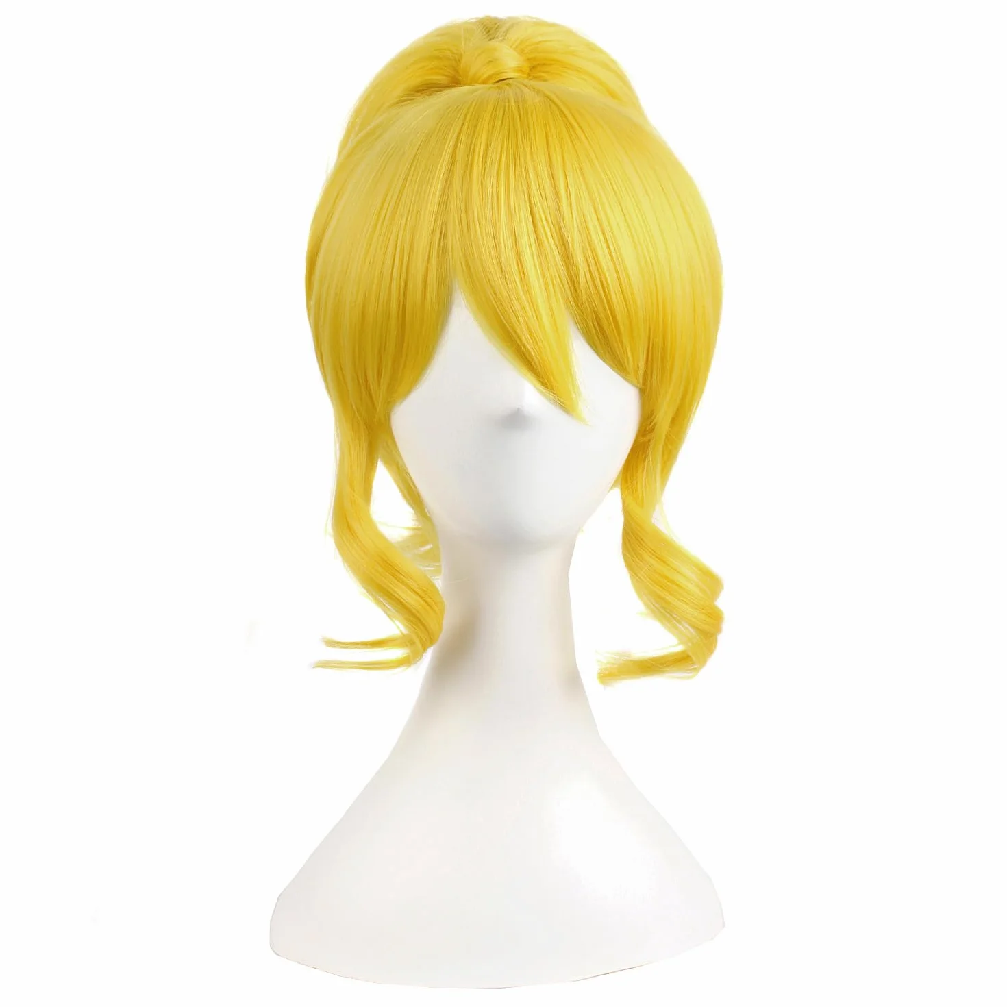 MapofBeauty 22 cal/55 cm Kobiety kucyk prosty urocza peruka Cosplay (żółta)